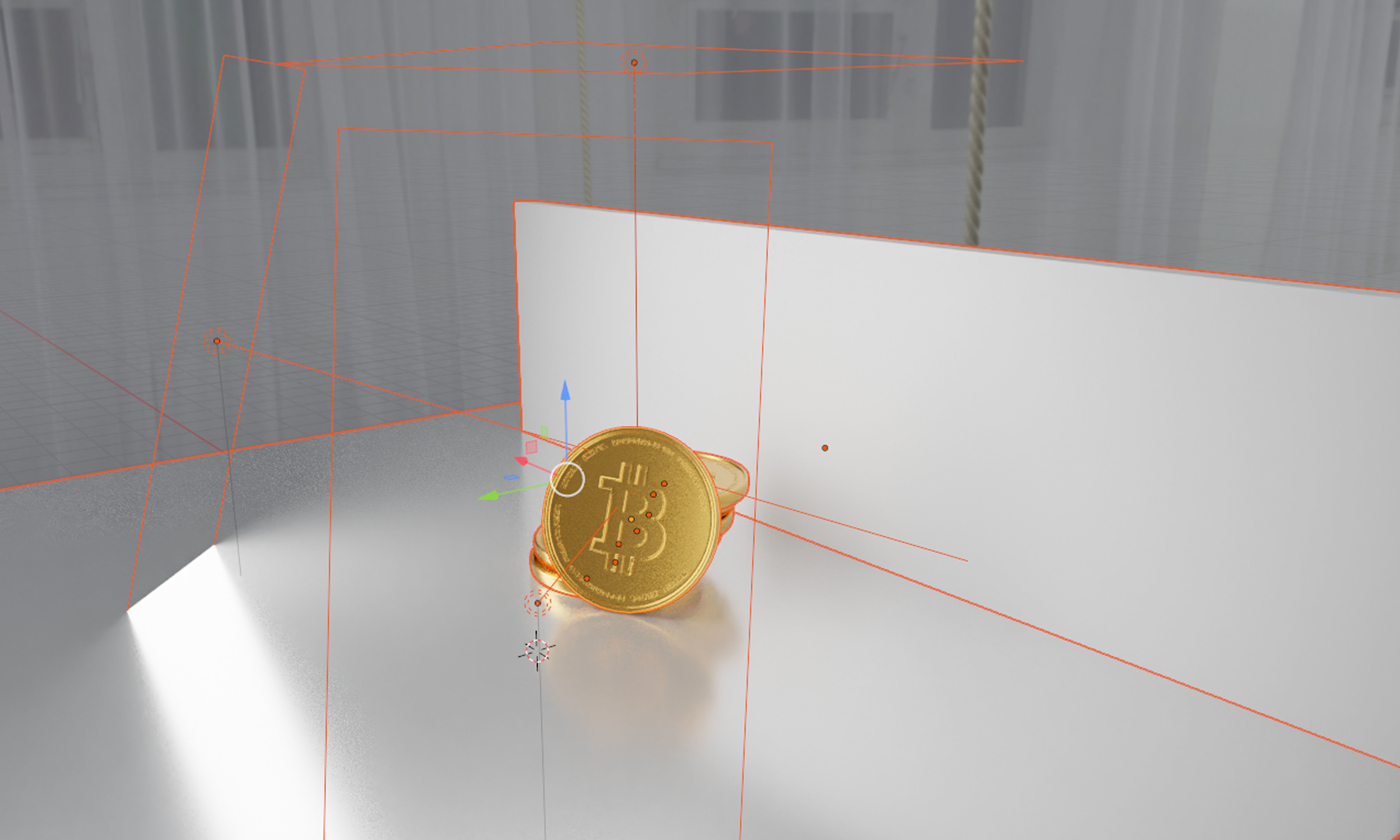 New Bitcoin Gold Coin 3D model 3D model_9