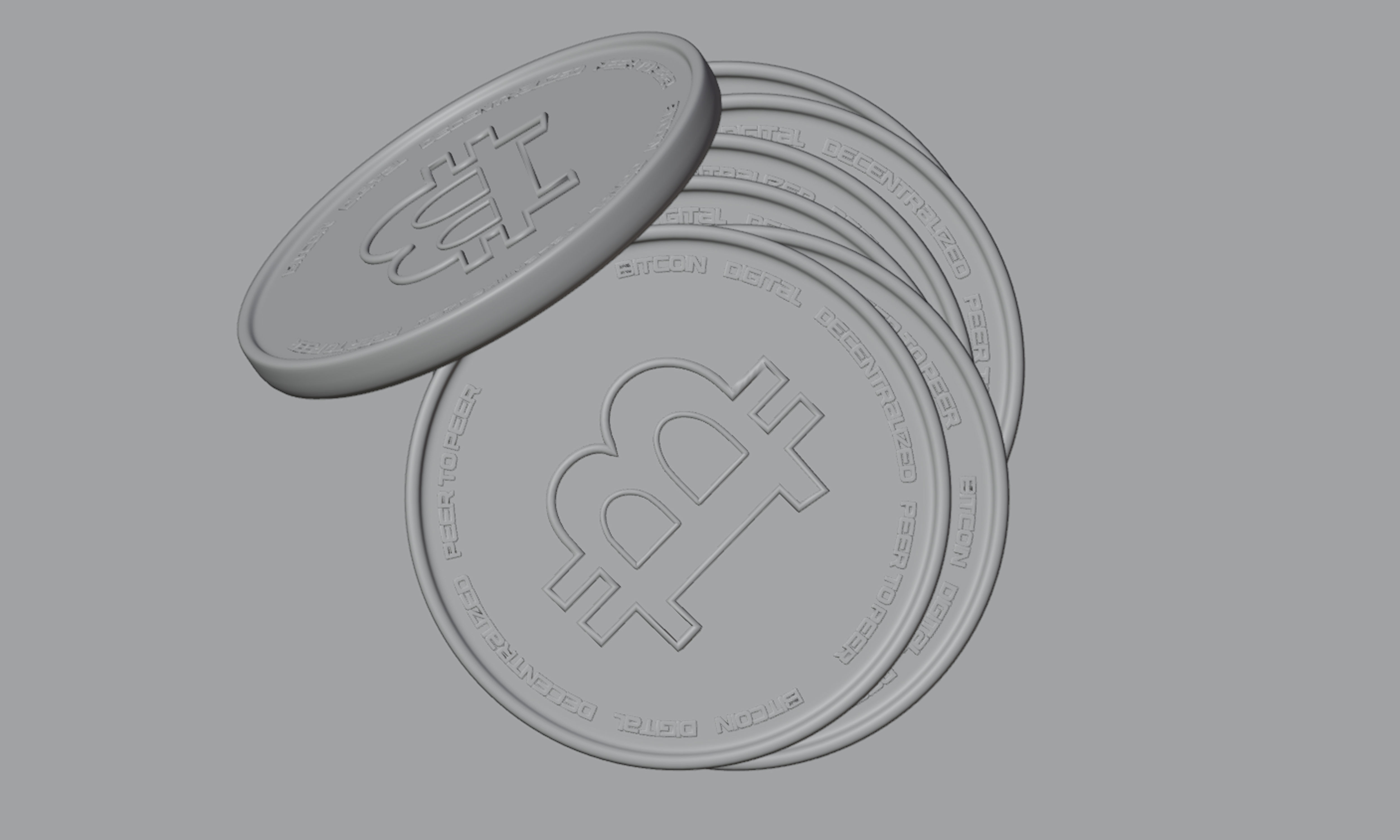 New Bitcoin Gold Coin 3D model 3D model_8