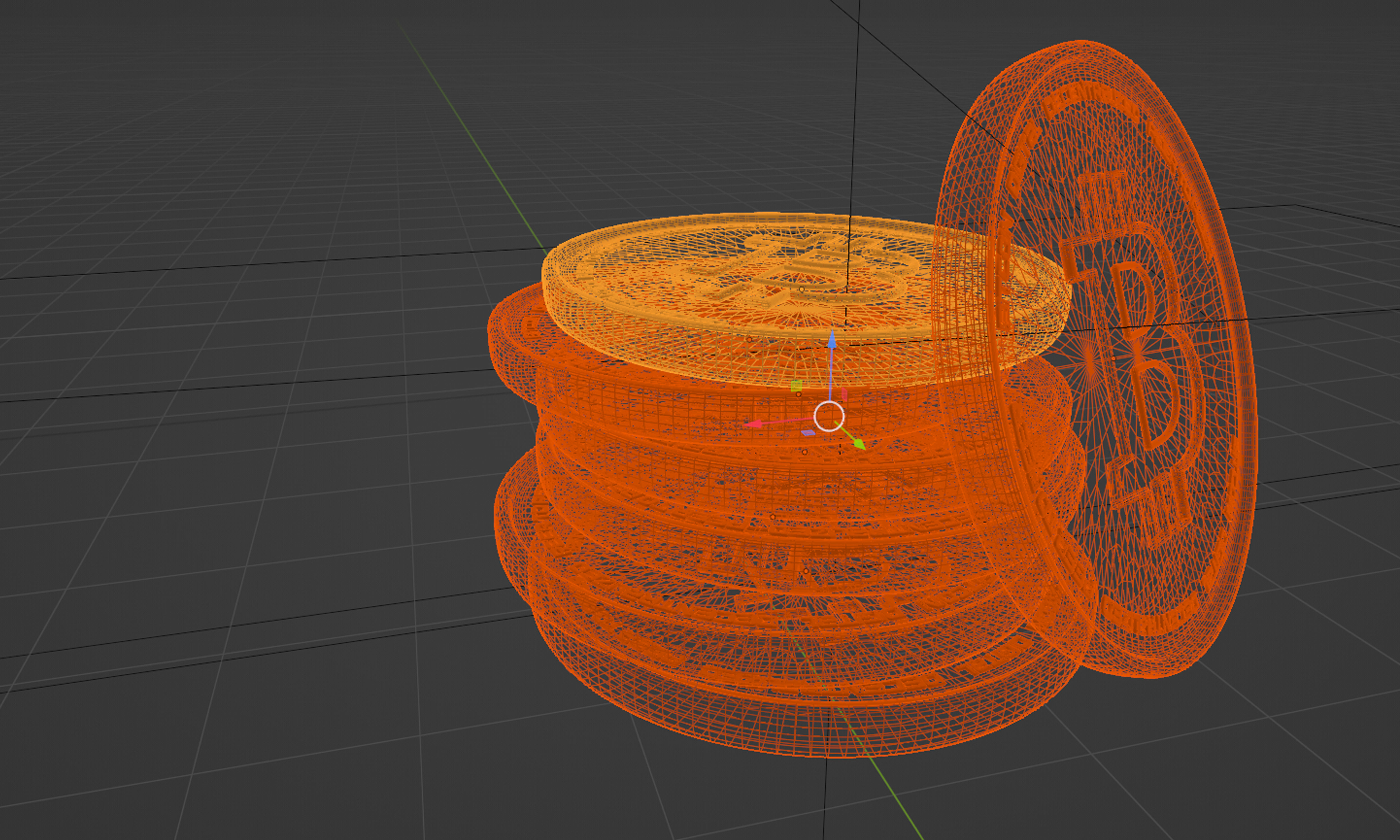New Bitcoin Gold Coin 3D model 3D model_15