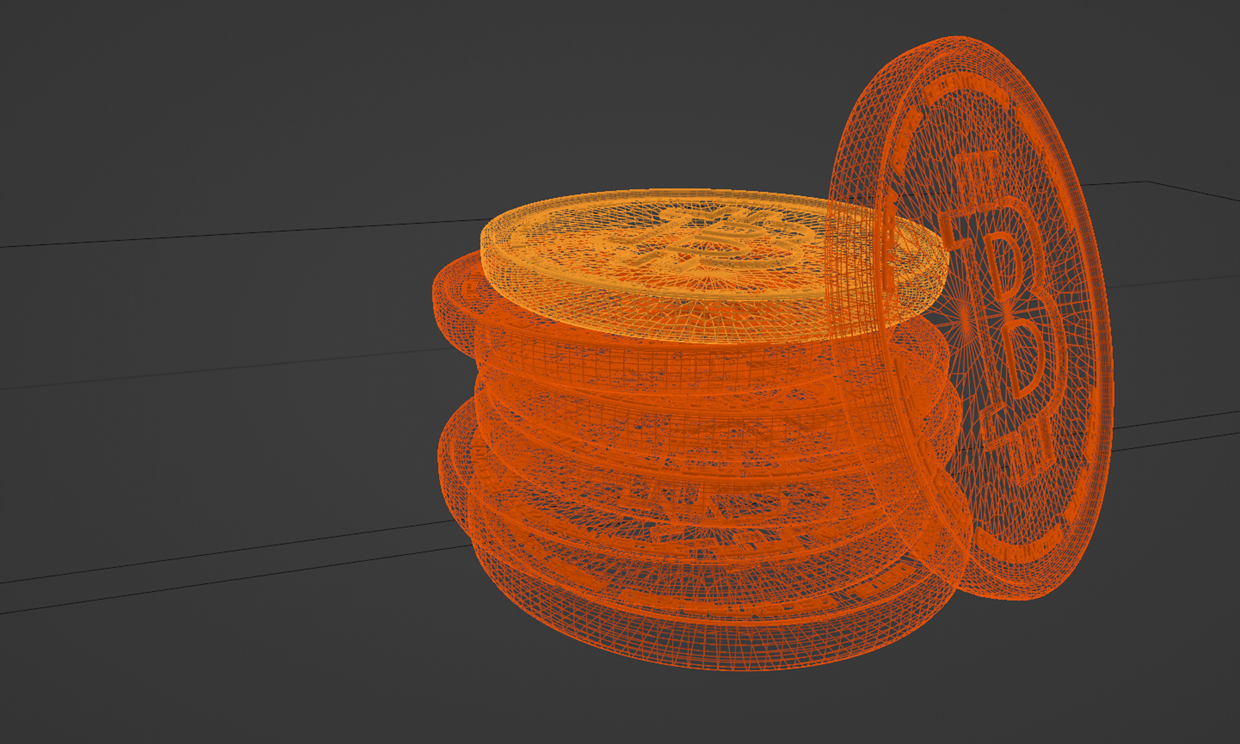 New Bitcoin Gold Coin 3D model 3D model_14