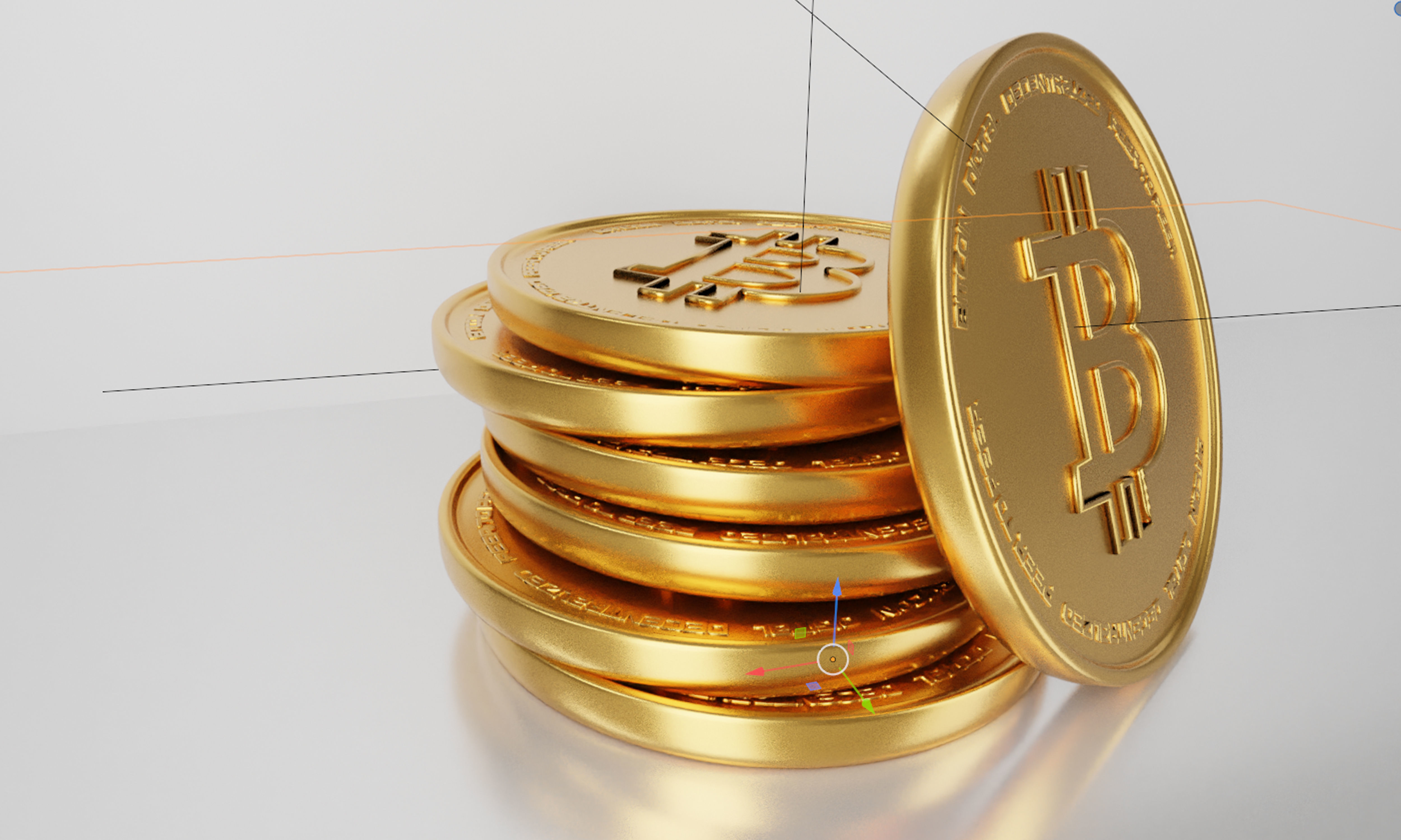 New Bitcoin Gold Coin 3D model 3D model_4