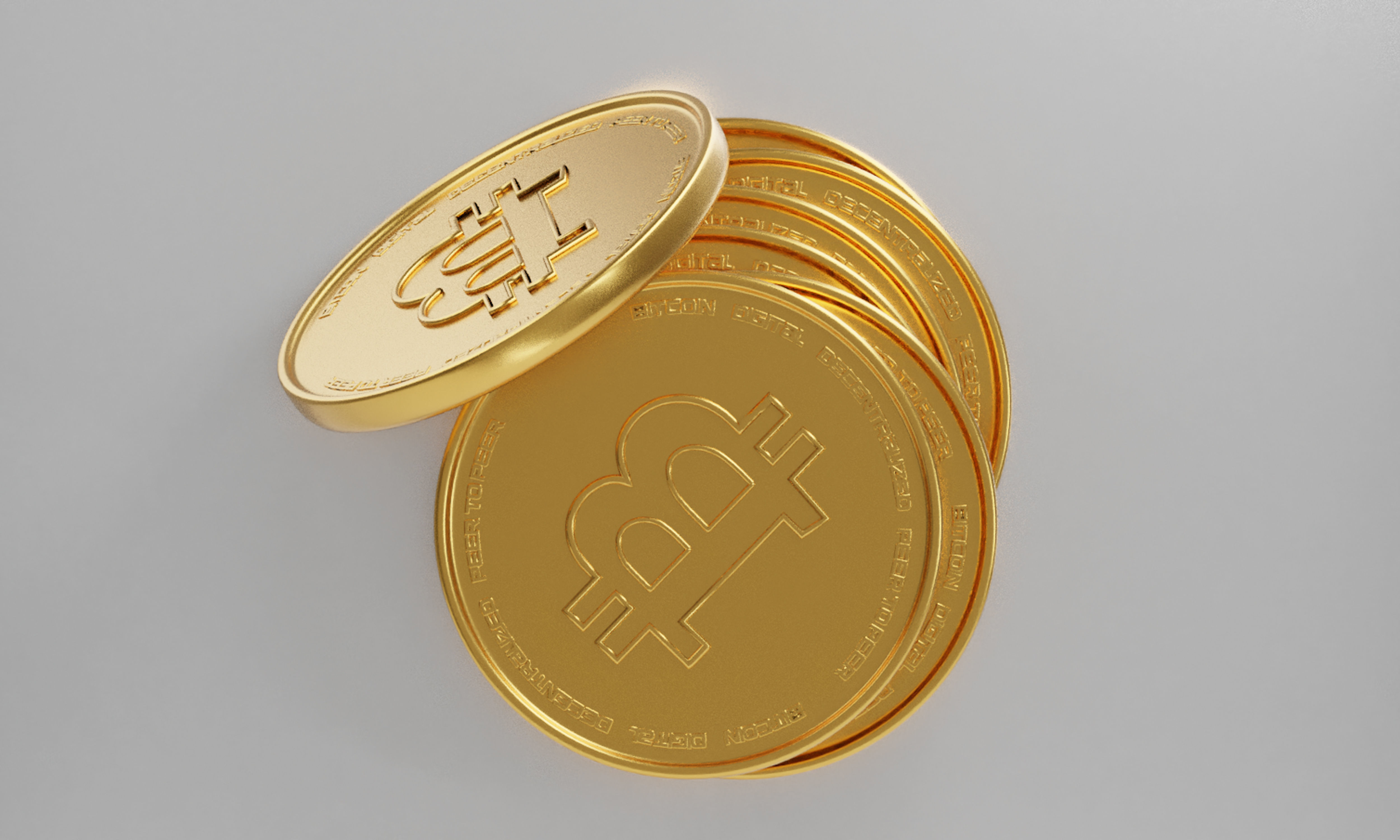 New Bitcoin Gold Coin 3D model 3D model_5