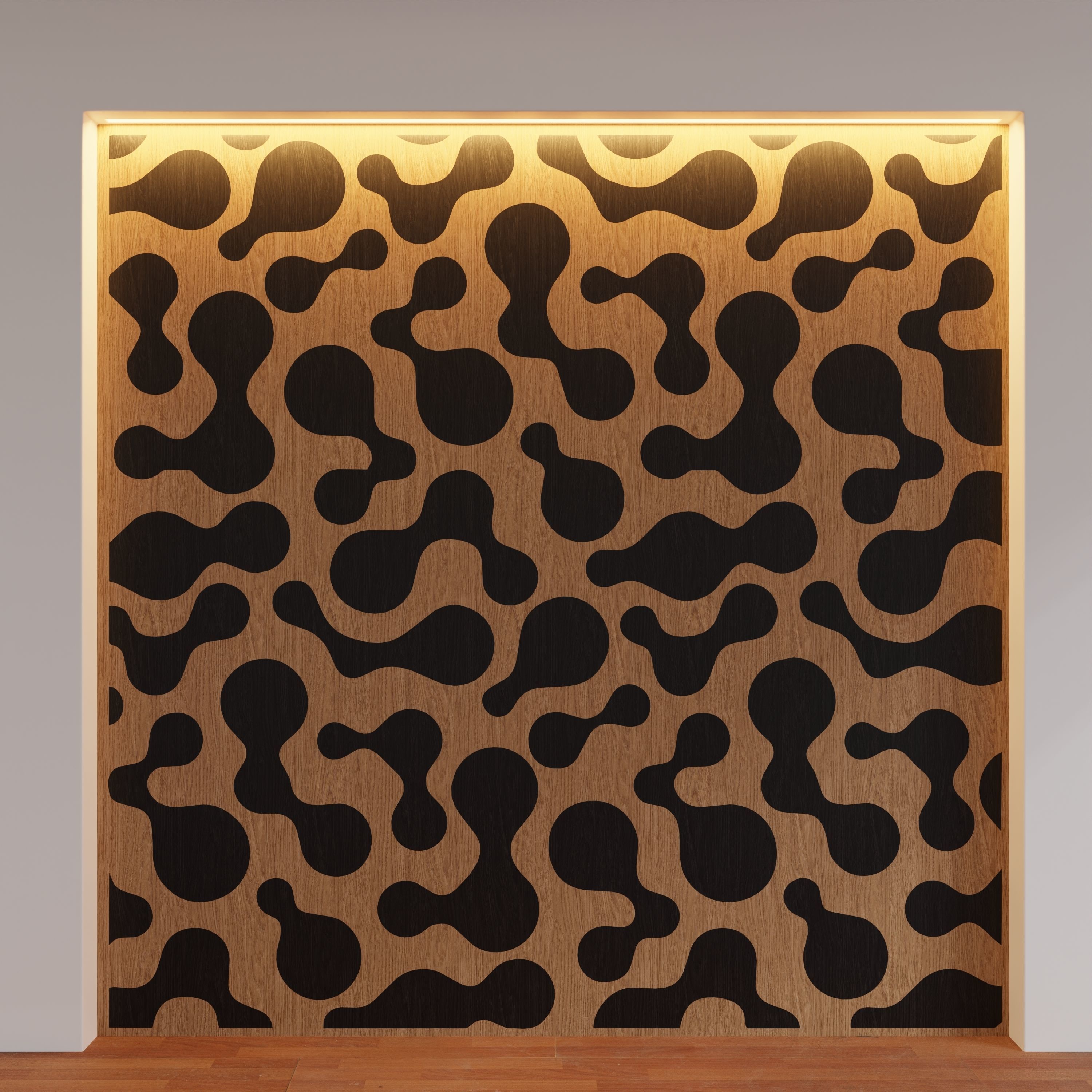 Decorative Wooden Wall Model 14 Low-poly 3D model_9