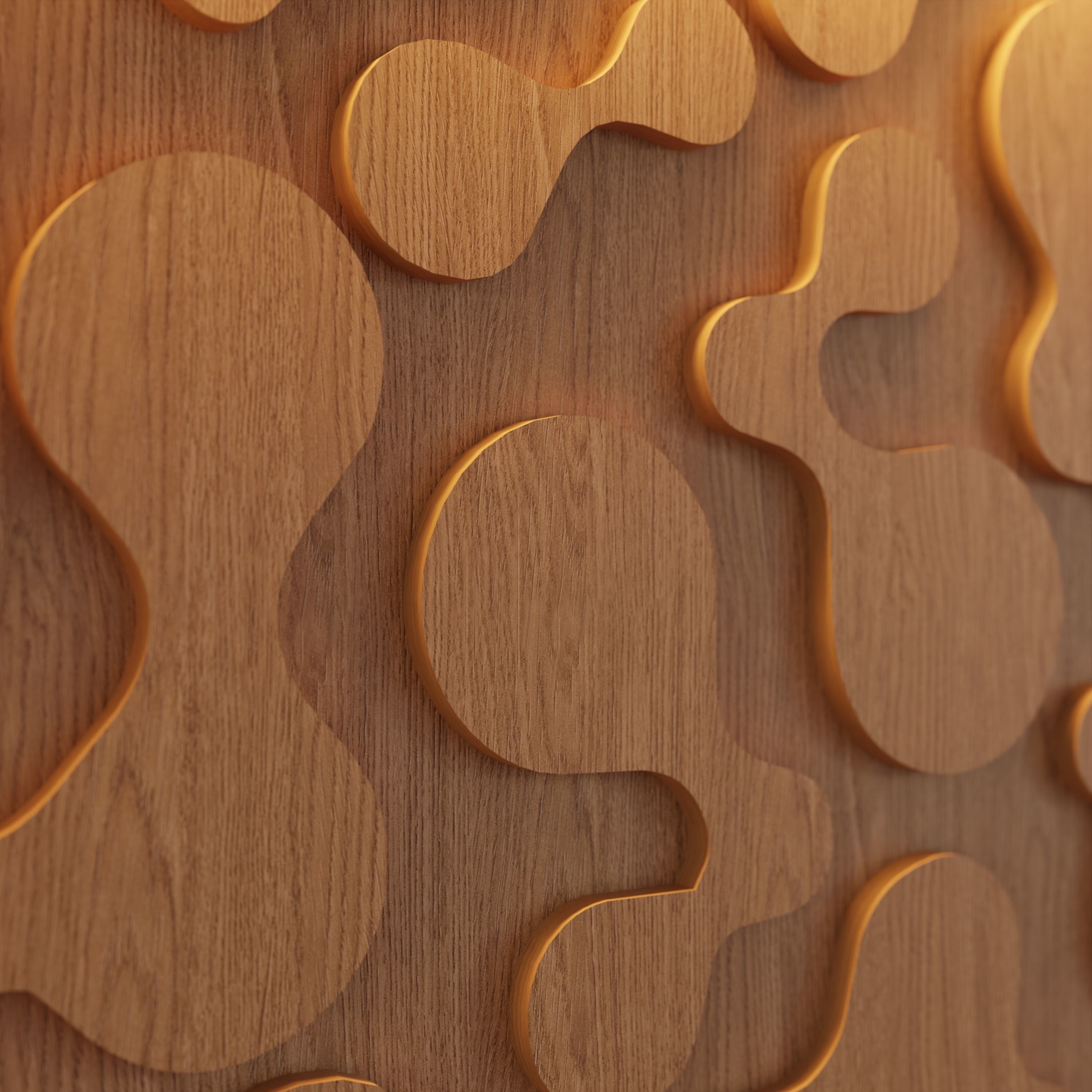 Decorative Wooden Wall Model 14 Low-poly 3D model_2