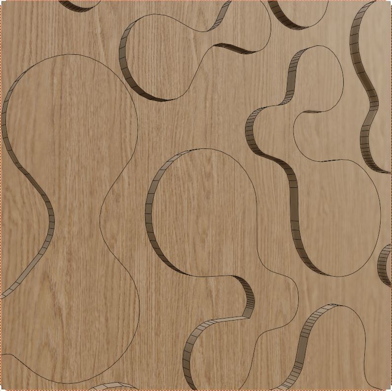 Decorative Wooden Wall Model 14 Low-poly 3D model_3