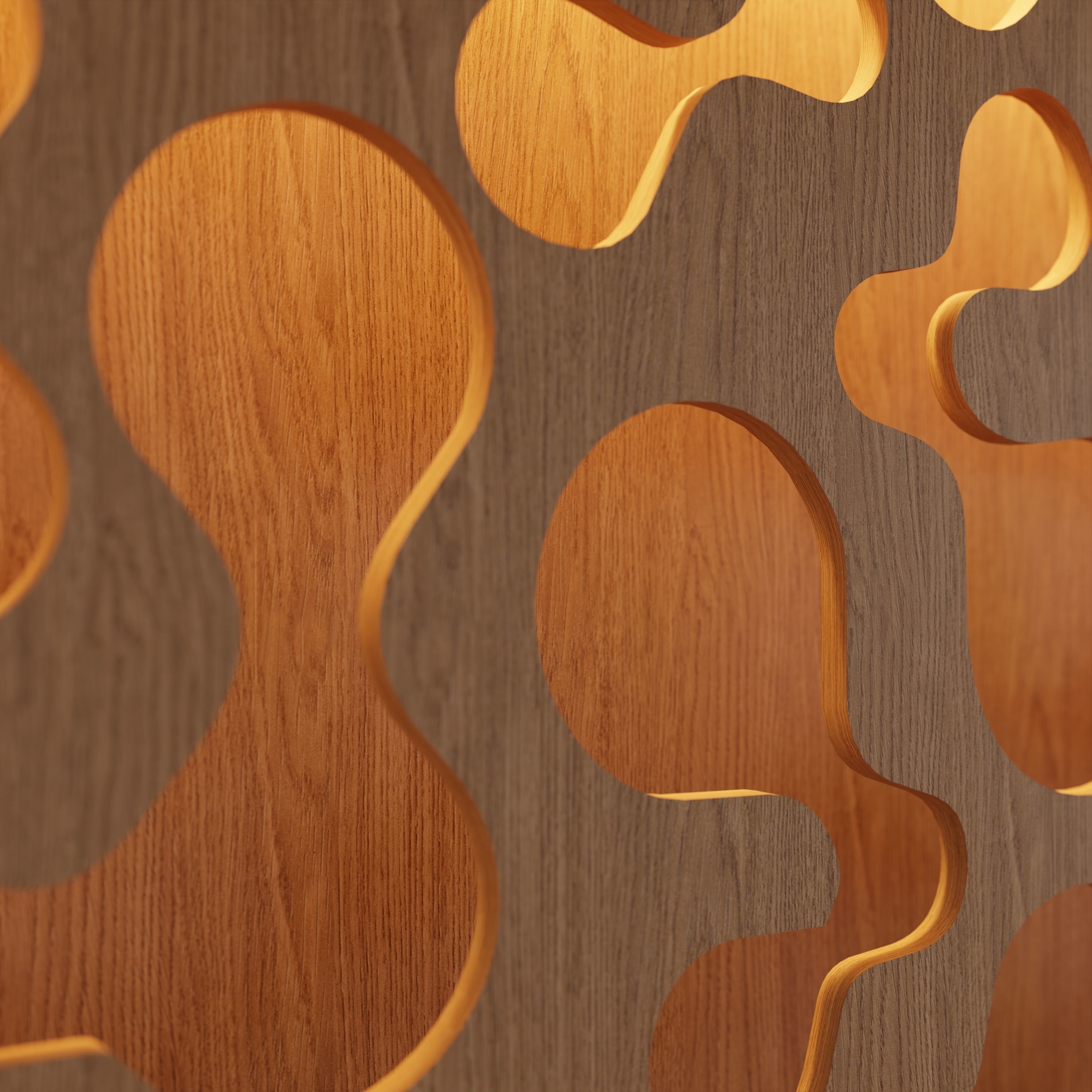 Decorative Wooden Wall Model 14 Low-poly 3D model_6