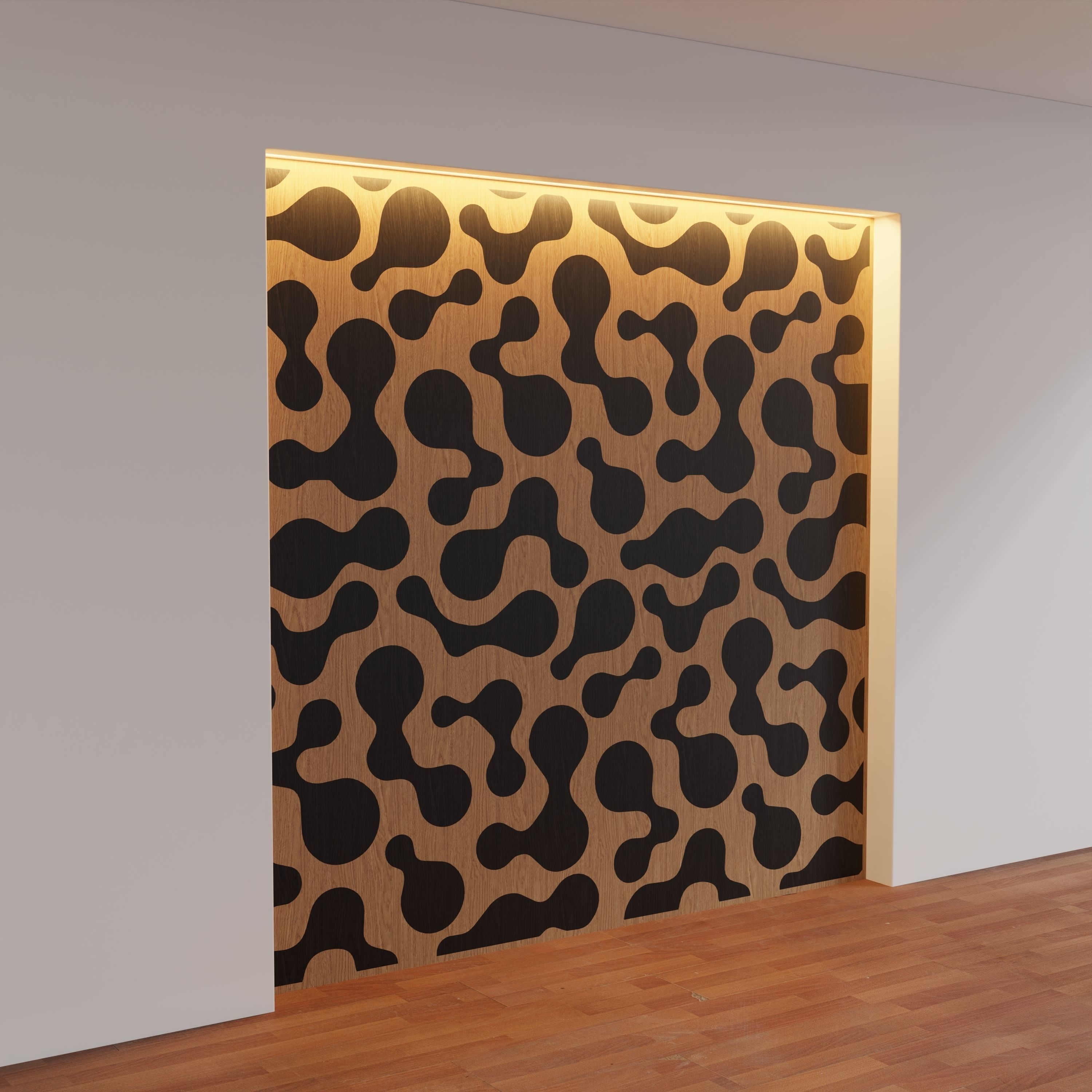 Decorative Wooden Wall Model 14 Low-poly 3D model_8