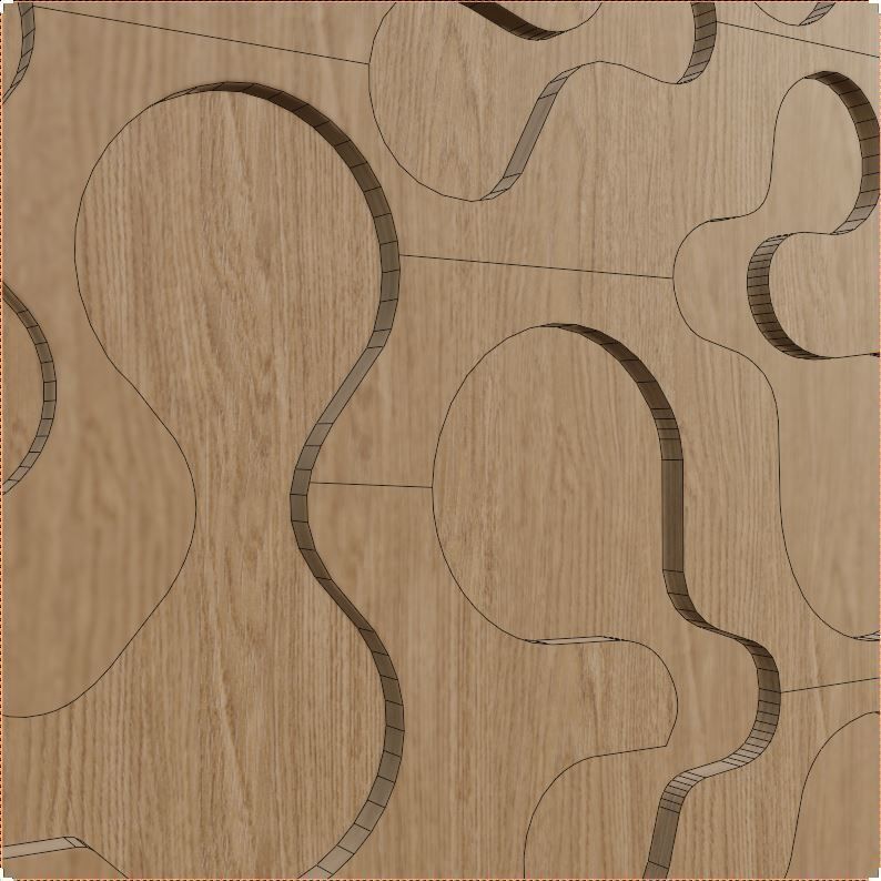 Decorative Wooden Wall Model 14 Low-poly 3D model_7