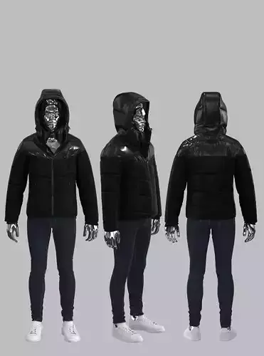 Men Hooded Pocket Detailed Puffer Jacket