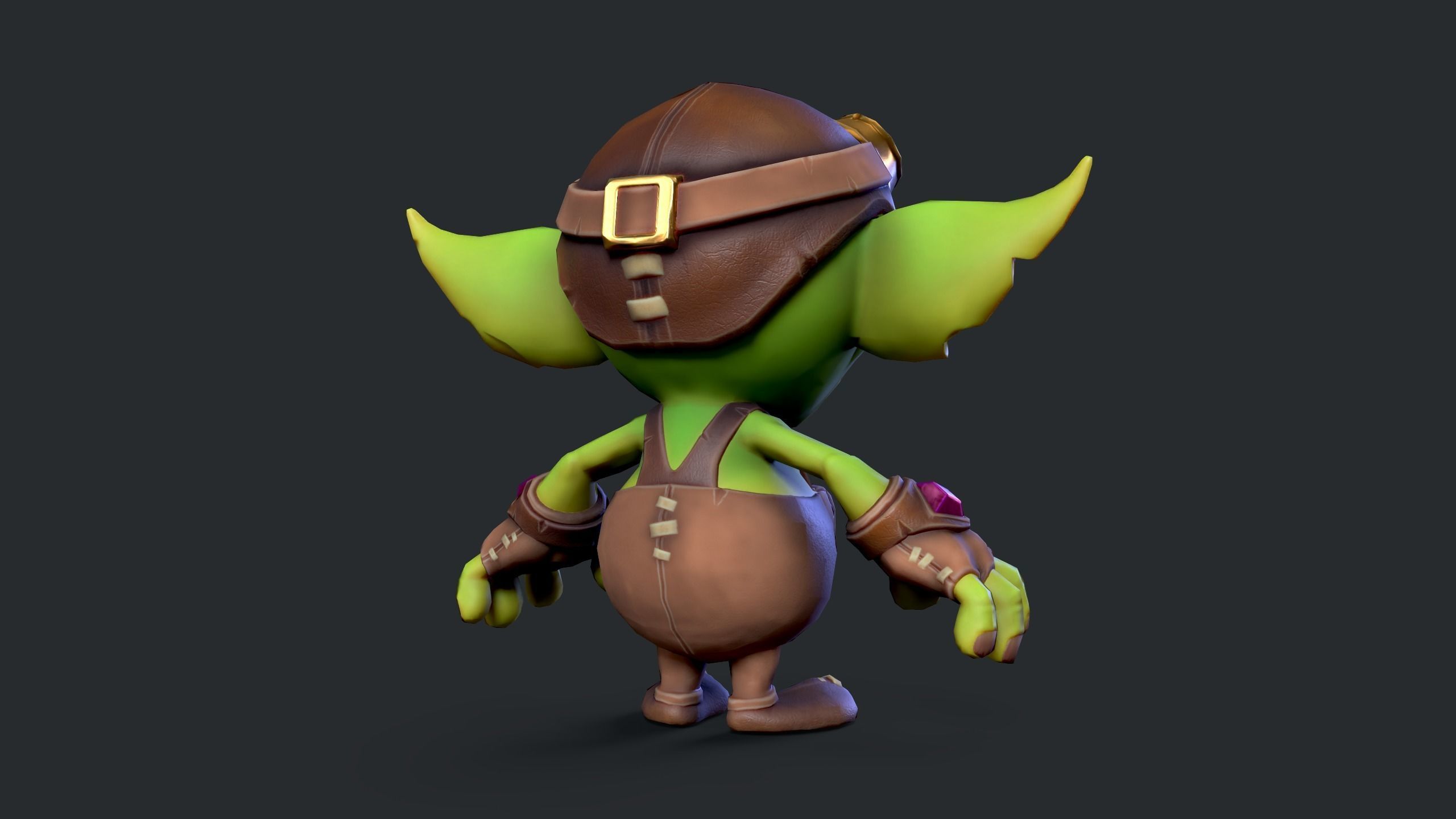 Stylized cartoon goblin Low-poly 3D model_3