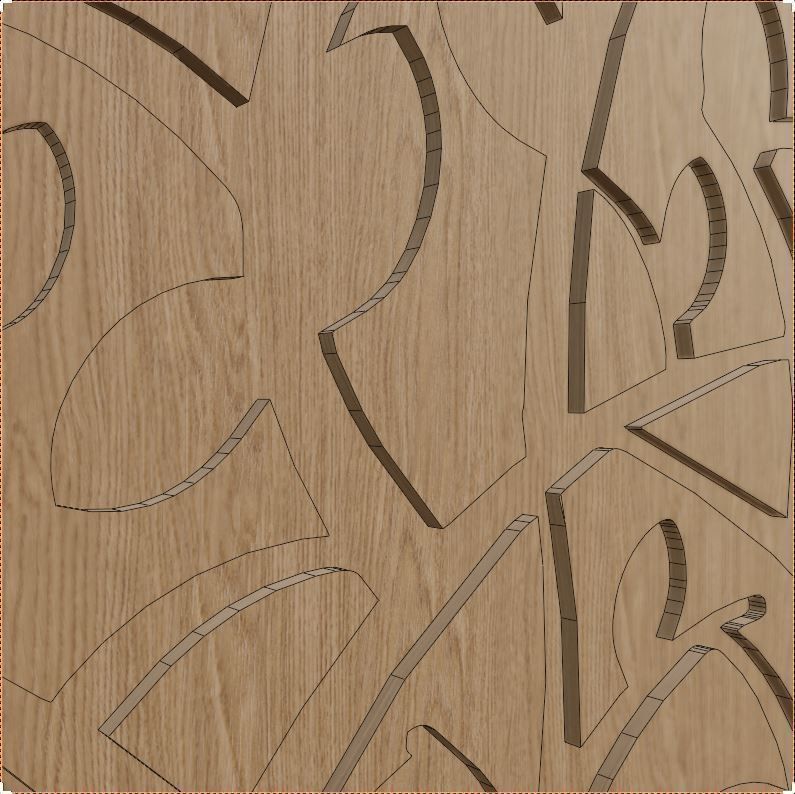 Decorative Wooden Wall Model 15 Low-poly 3D model_3