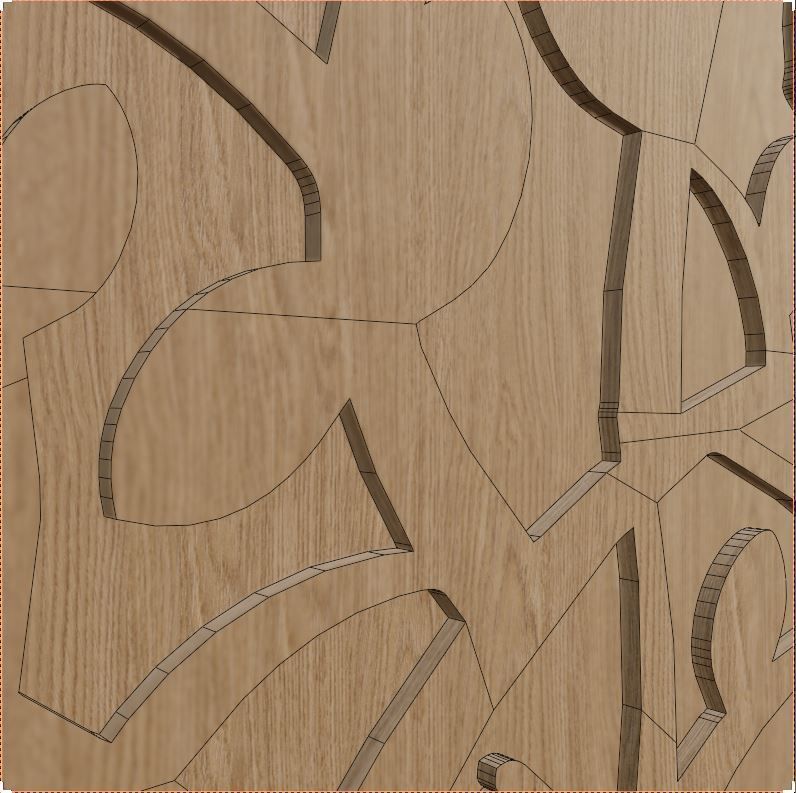 Decorative Wooden Wall Model 15 Low-poly 3D model_7