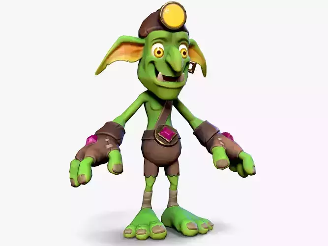 Stylized cartoon tall goblin