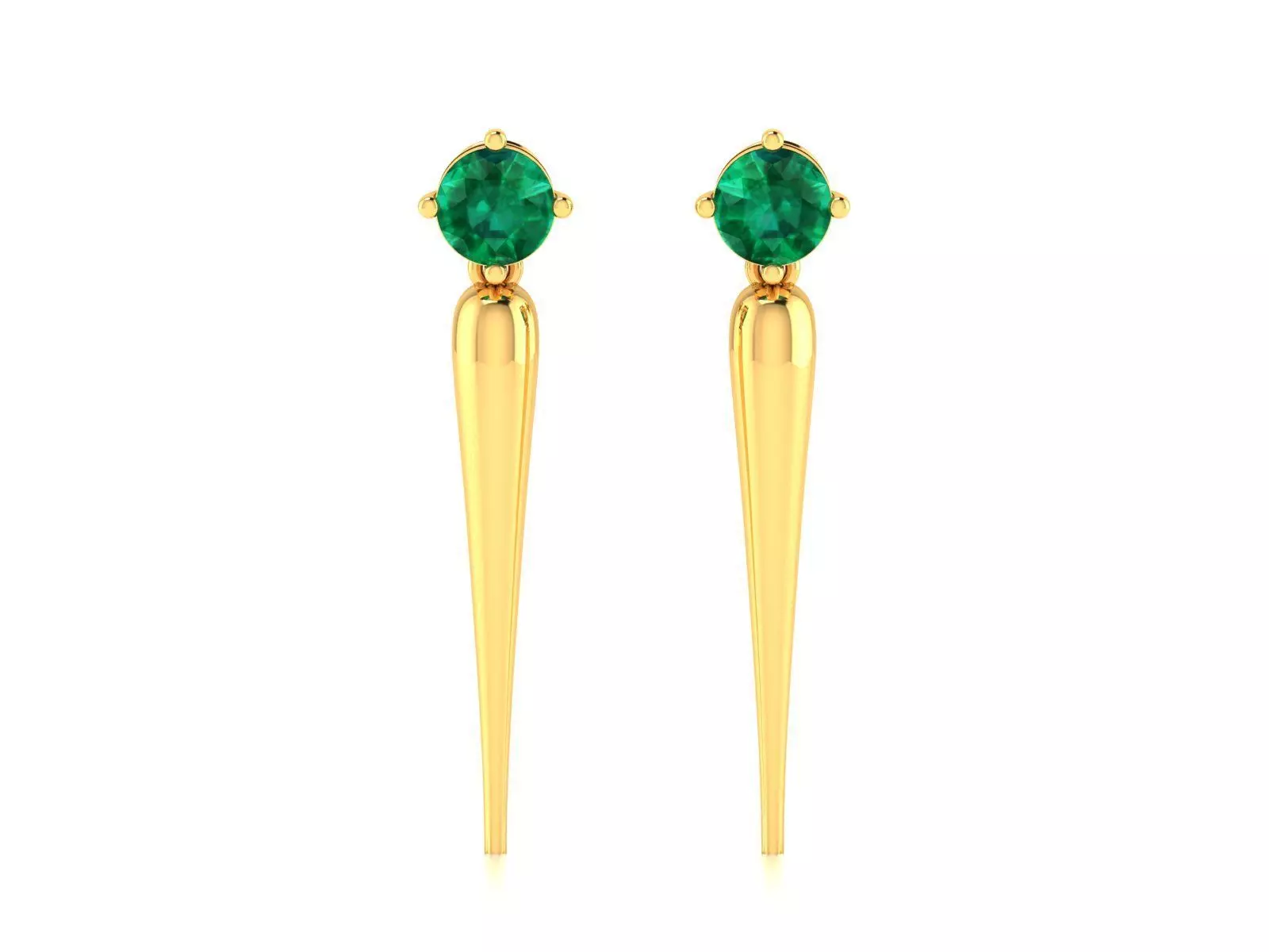 earring emerald drop earrings gold 3D print model