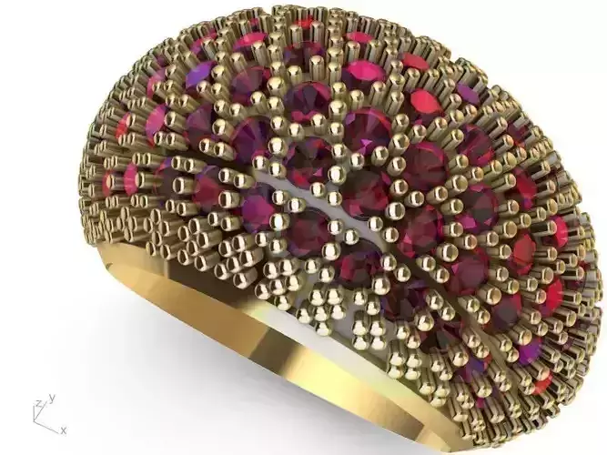 half pave ring stl verified  3D print model