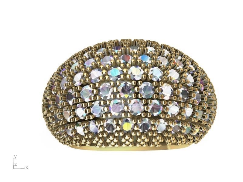 half pave ring stl verified  3D print model_12