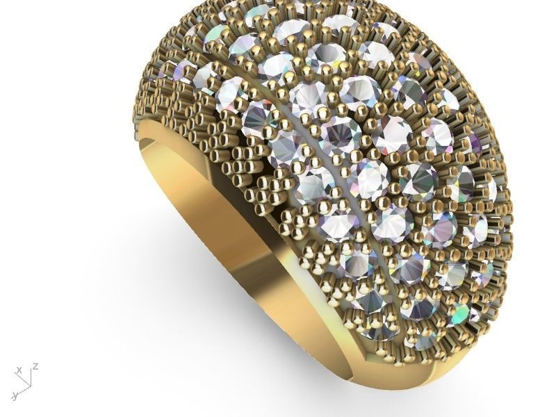 half pave ring stl verified  3D print model_7