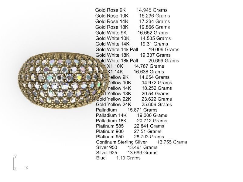 half pave ring stl verified  3D print model_10