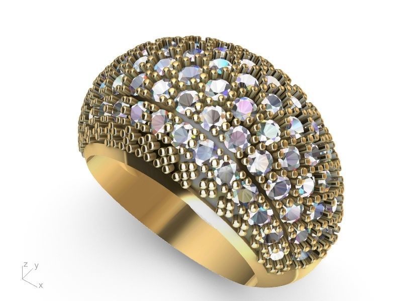 half pave ring stl verified  3D print model_14