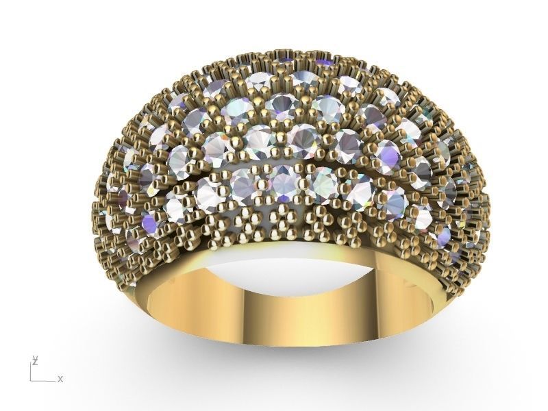 half pave ring stl verified  3D print model_13