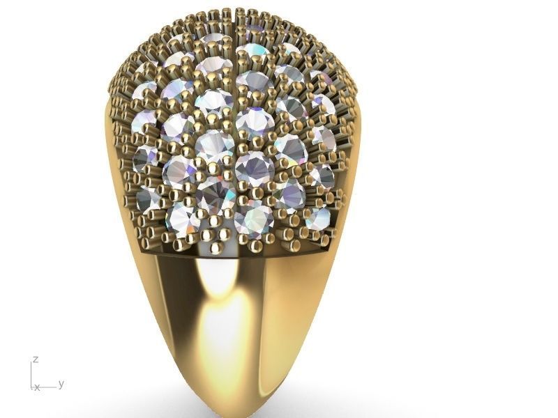 half pave ring stl verified  3D print model_5