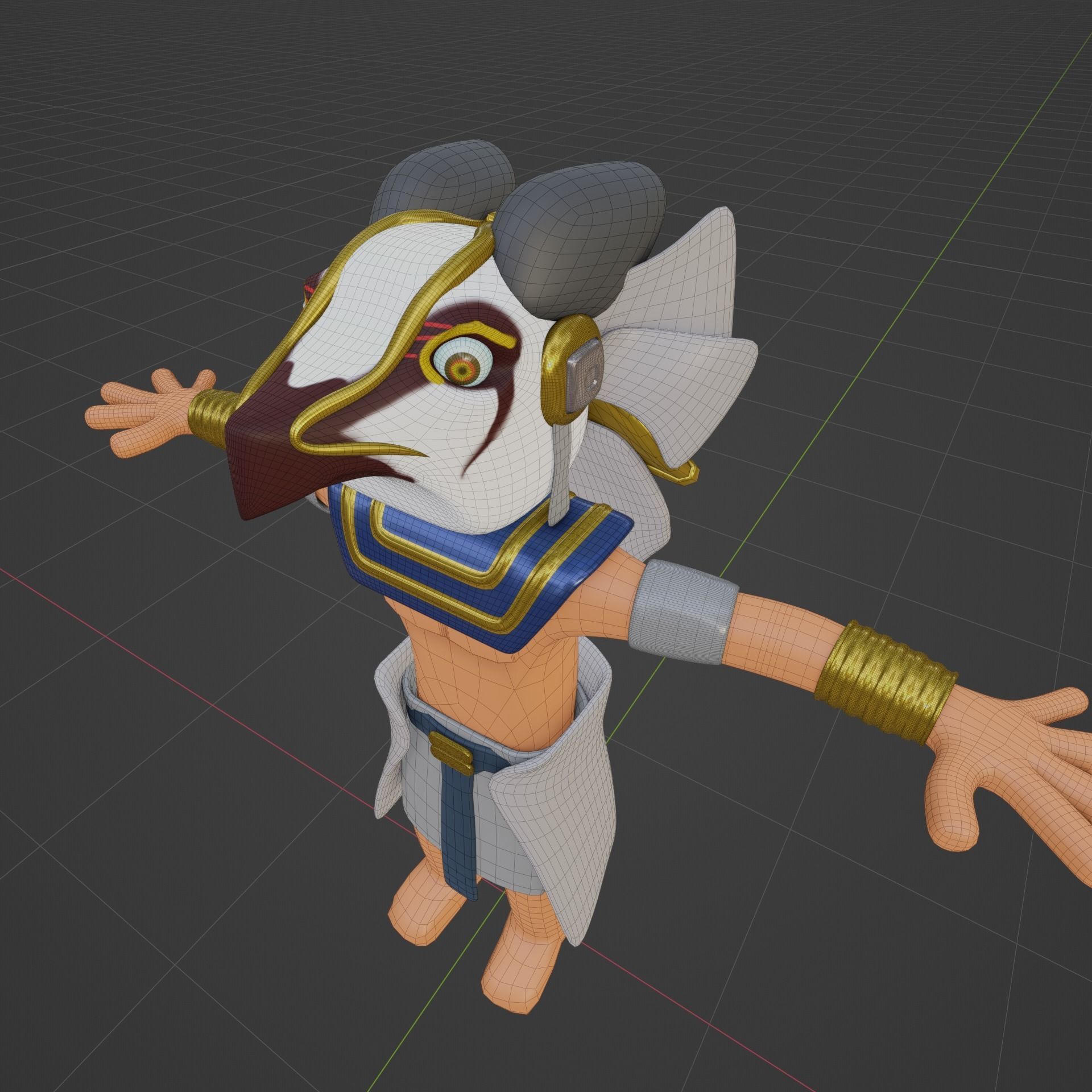 Horus God of Egypt Lowpoly 3D model_2