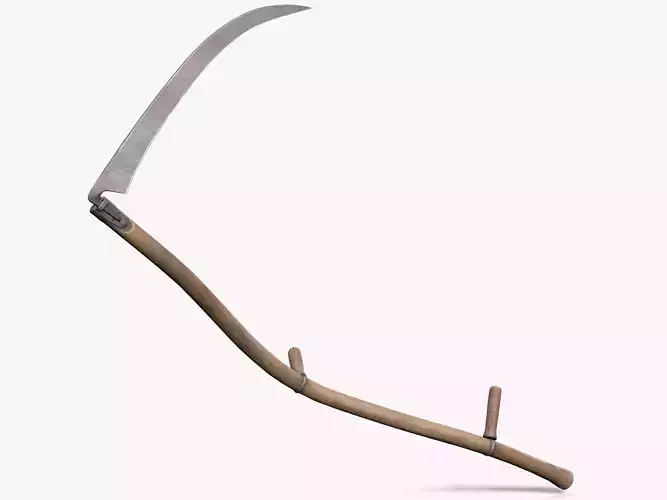 Scythe model wooden stick with long blade