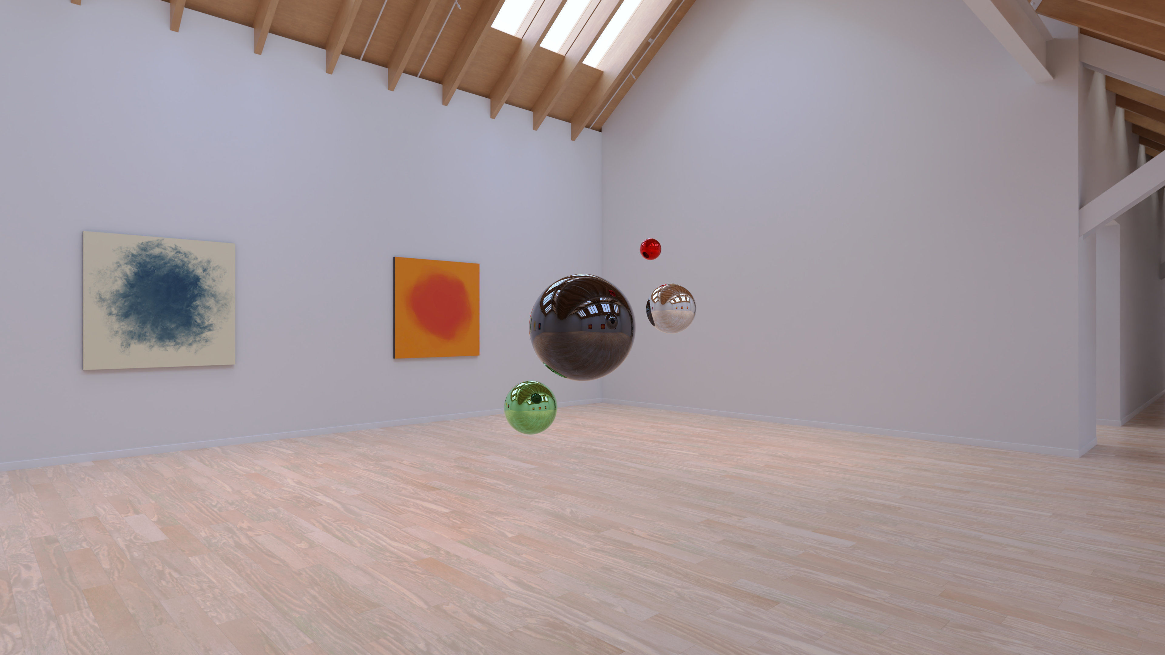 HDRI - Art Museum Gallery Interior 25 - 16384x8192 Texture_2
