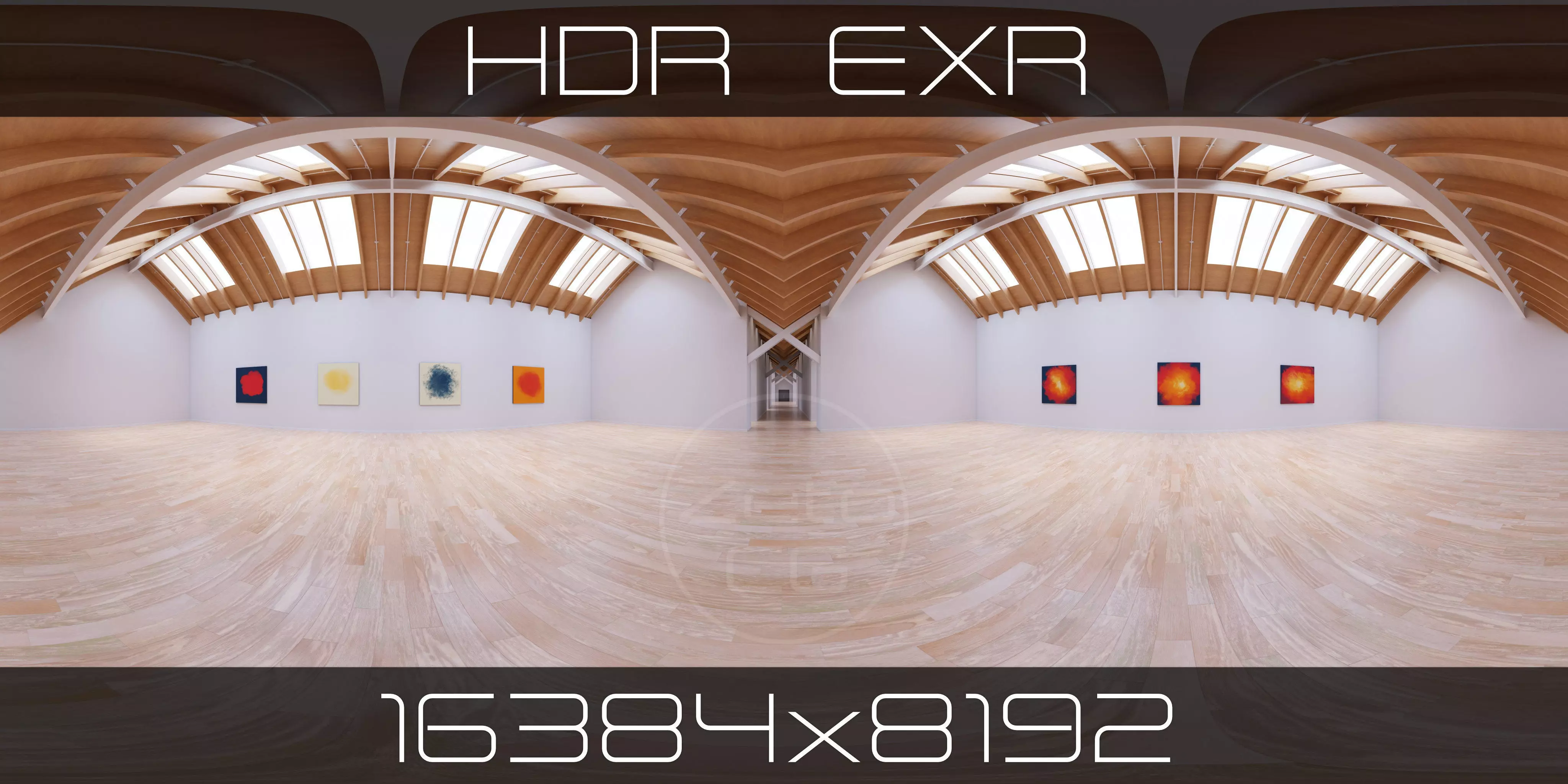HDRI - Art Museum Gallery Interior 25 - 16384x8192 Texture_0