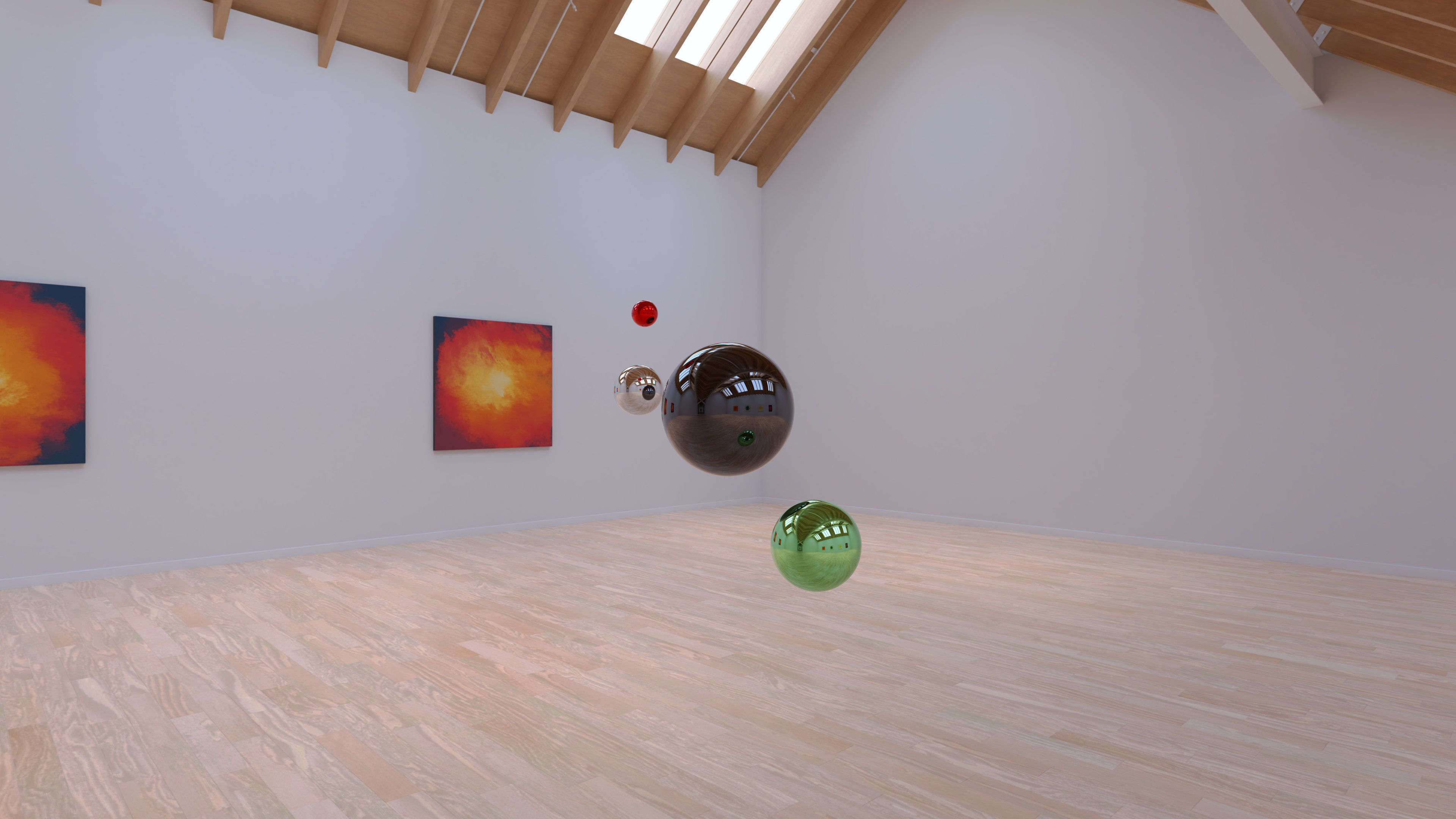 HDRI - Art Museum Gallery Interior 25 - 16384x8192 Texture_12
