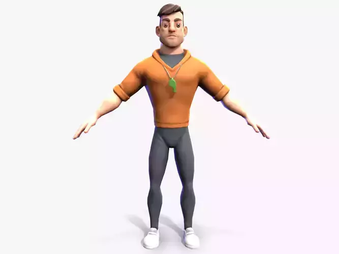 Stylized coach Low-poly 3D model