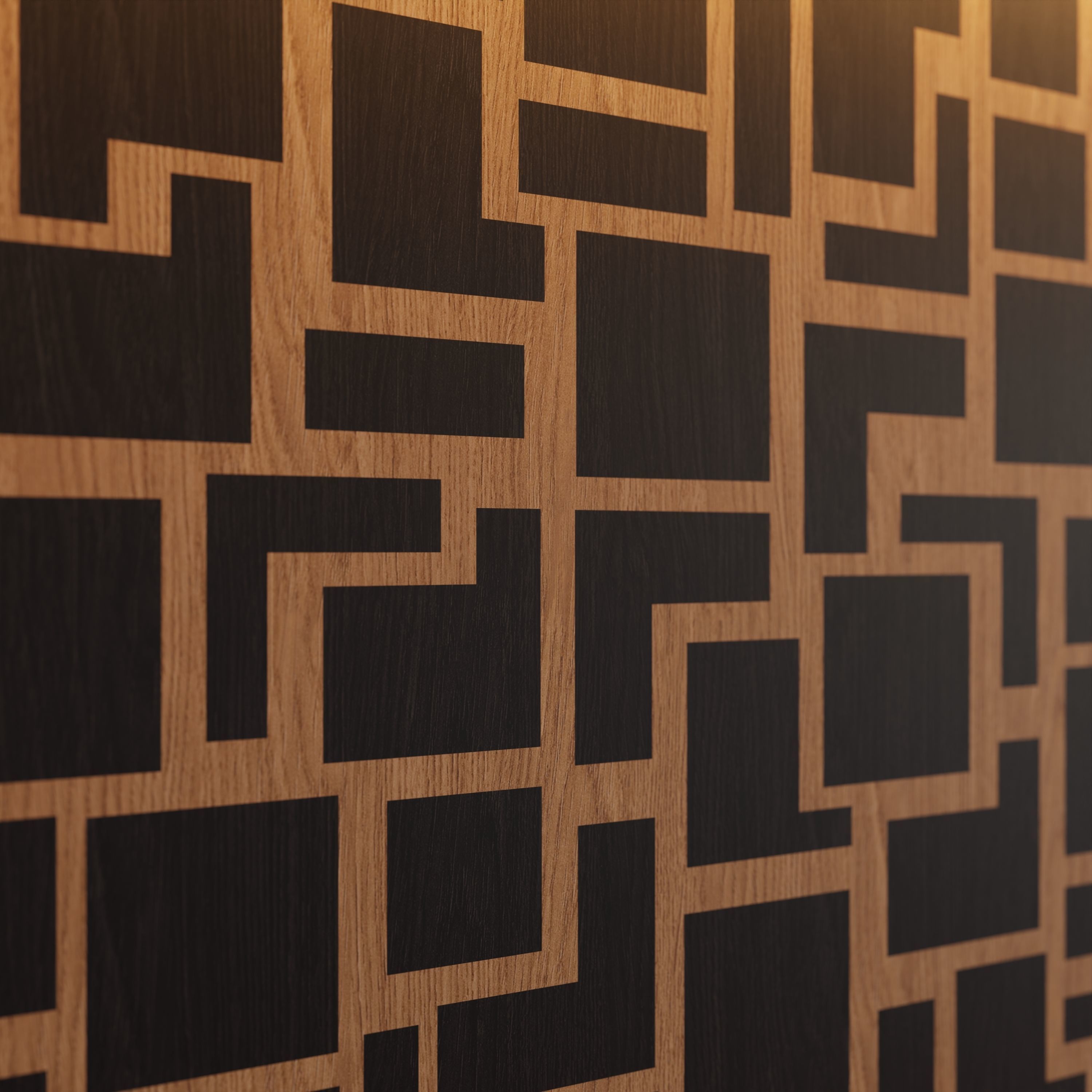 Decorative Wooden Wall Model 17 Low-poly 3D model_10