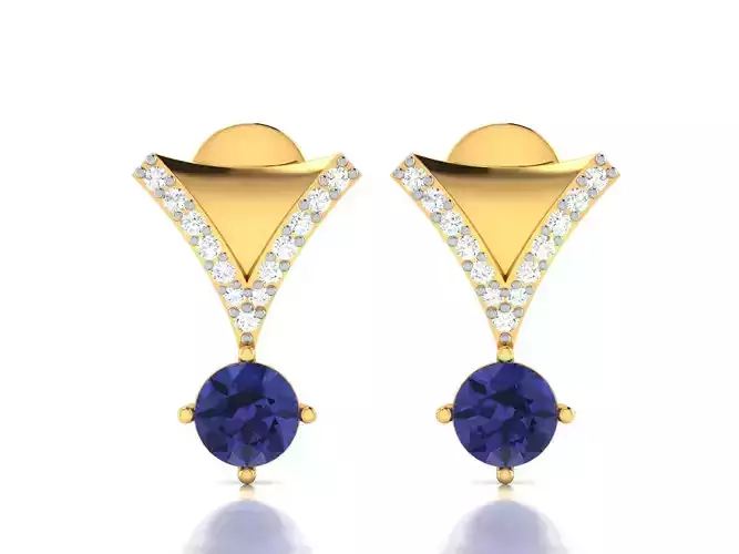 earring sapphire and diamond gold