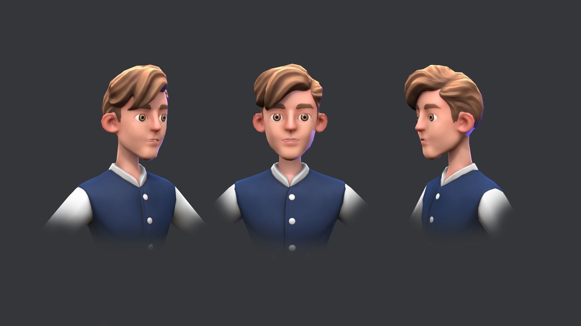Stylized sport family Low-poly 3D model_11