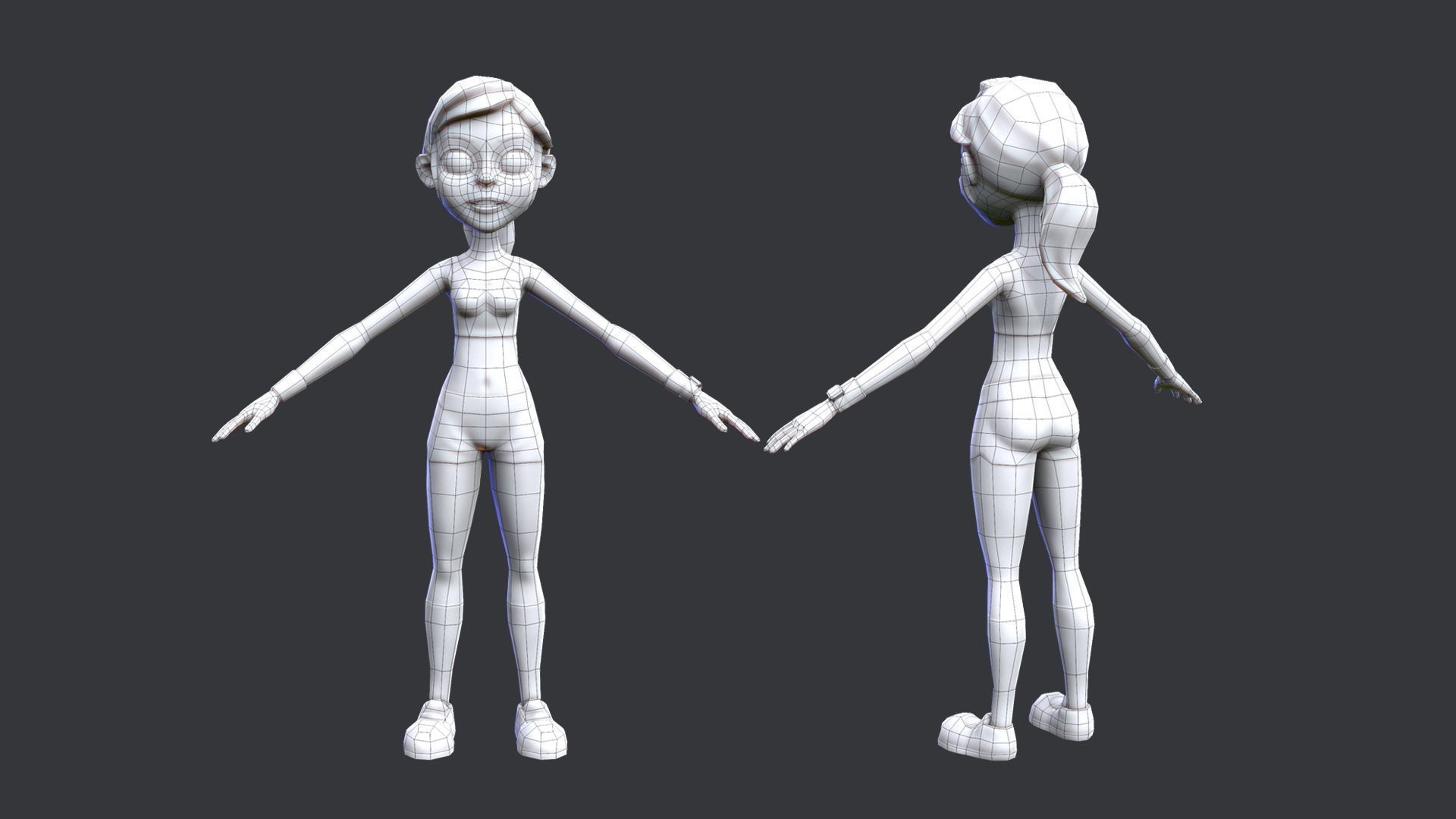 Stylized sport family Low-poly 3D model_21