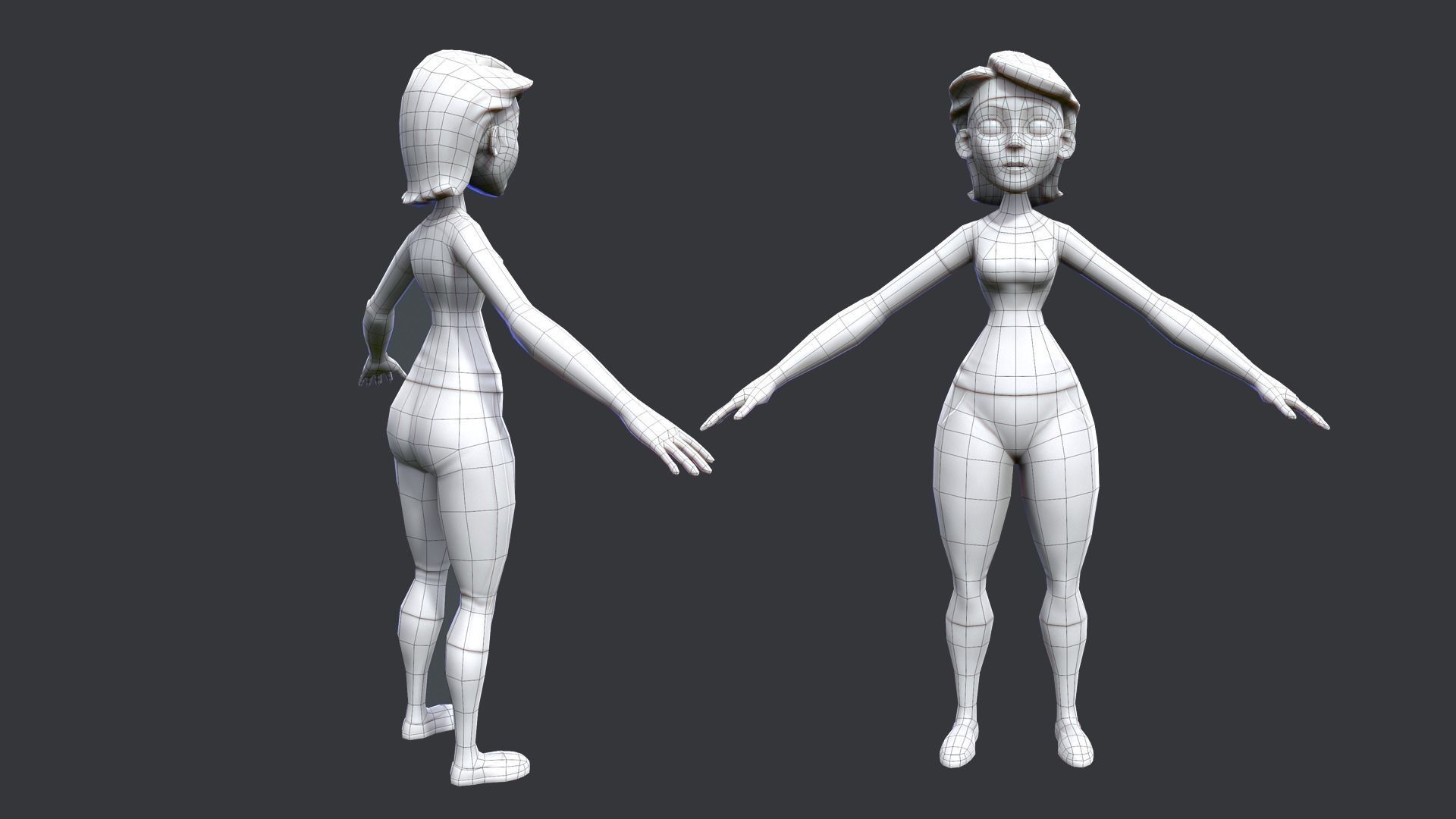 Stylized sport family Low-poly 3D model_19