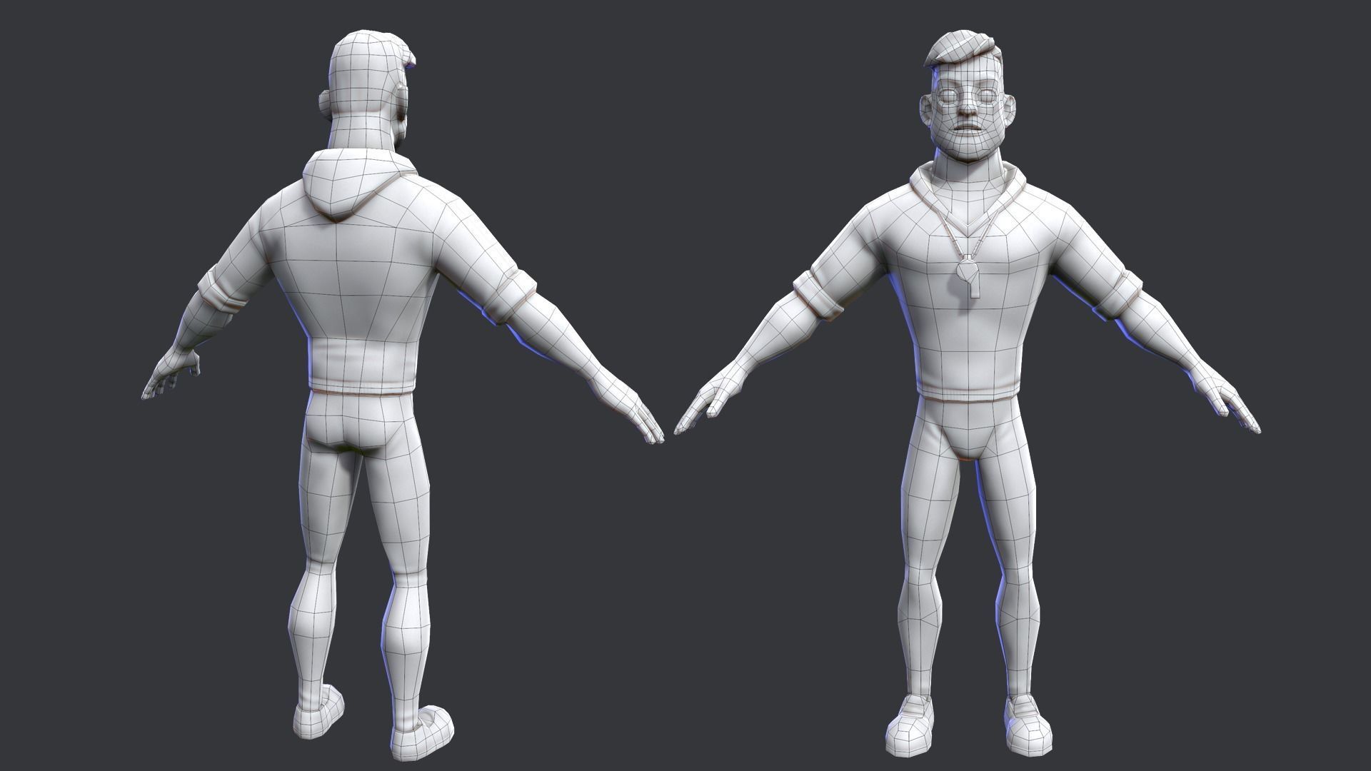 Stylized sport family Low-poly 3D model_15