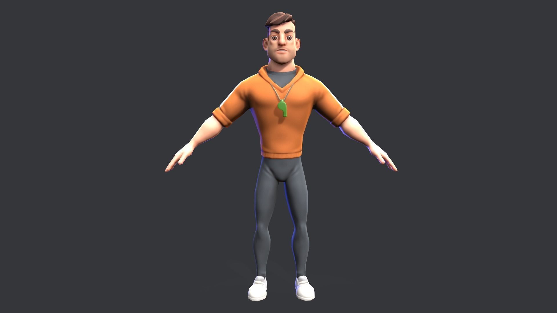 Stylized sport family Low-poly 3D model_4