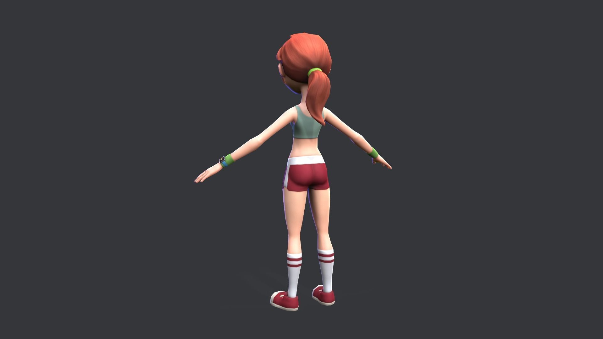 Stylized sport family Low-poly 3D model_8