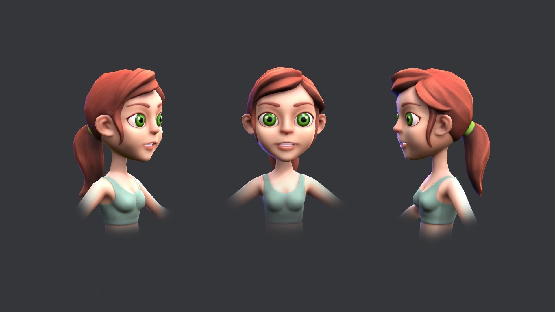 Stylized sport family Low-poly 3D model_13