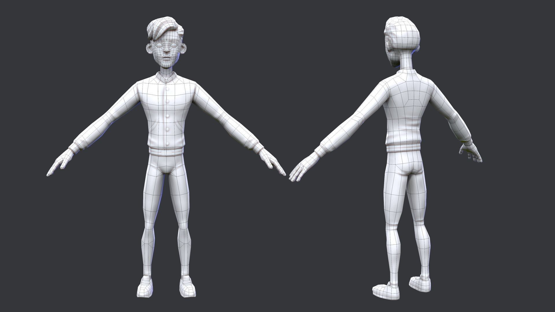 Stylized sport family Low-poly 3D model_20