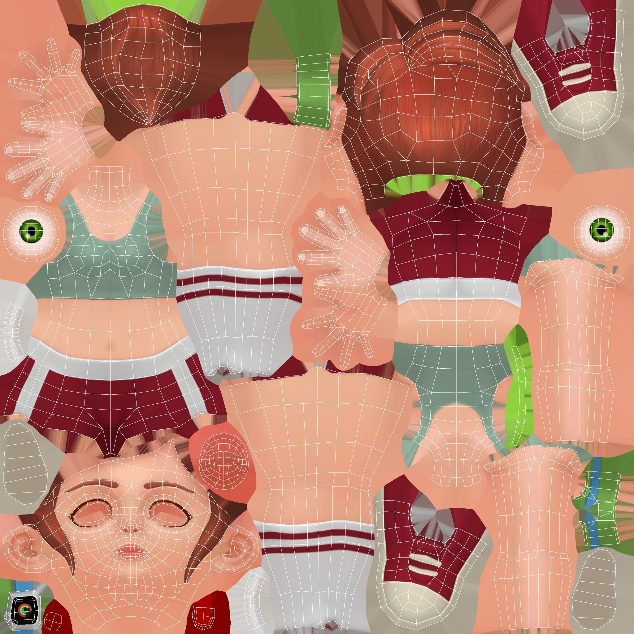 Stylized sport family Low-poly 3D model_14