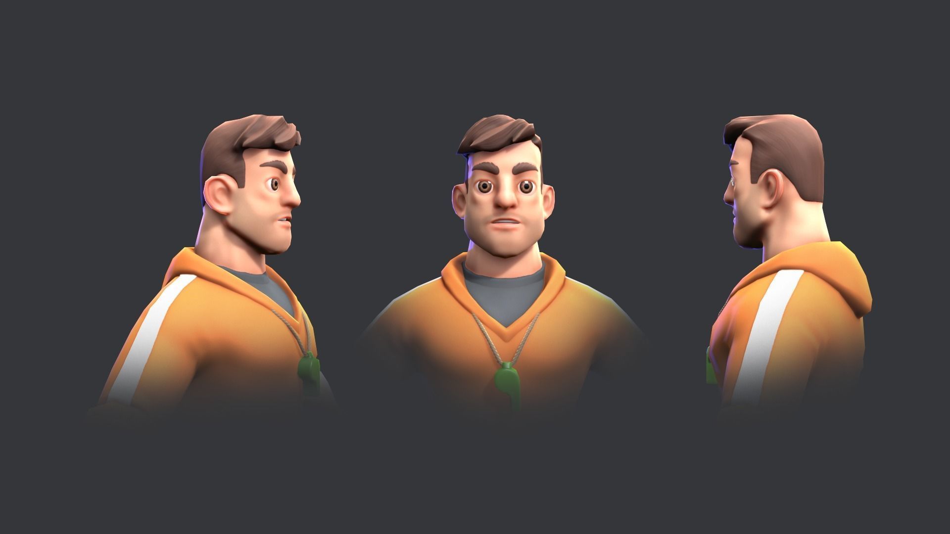 Stylized sport family Low-poly 3D model_10