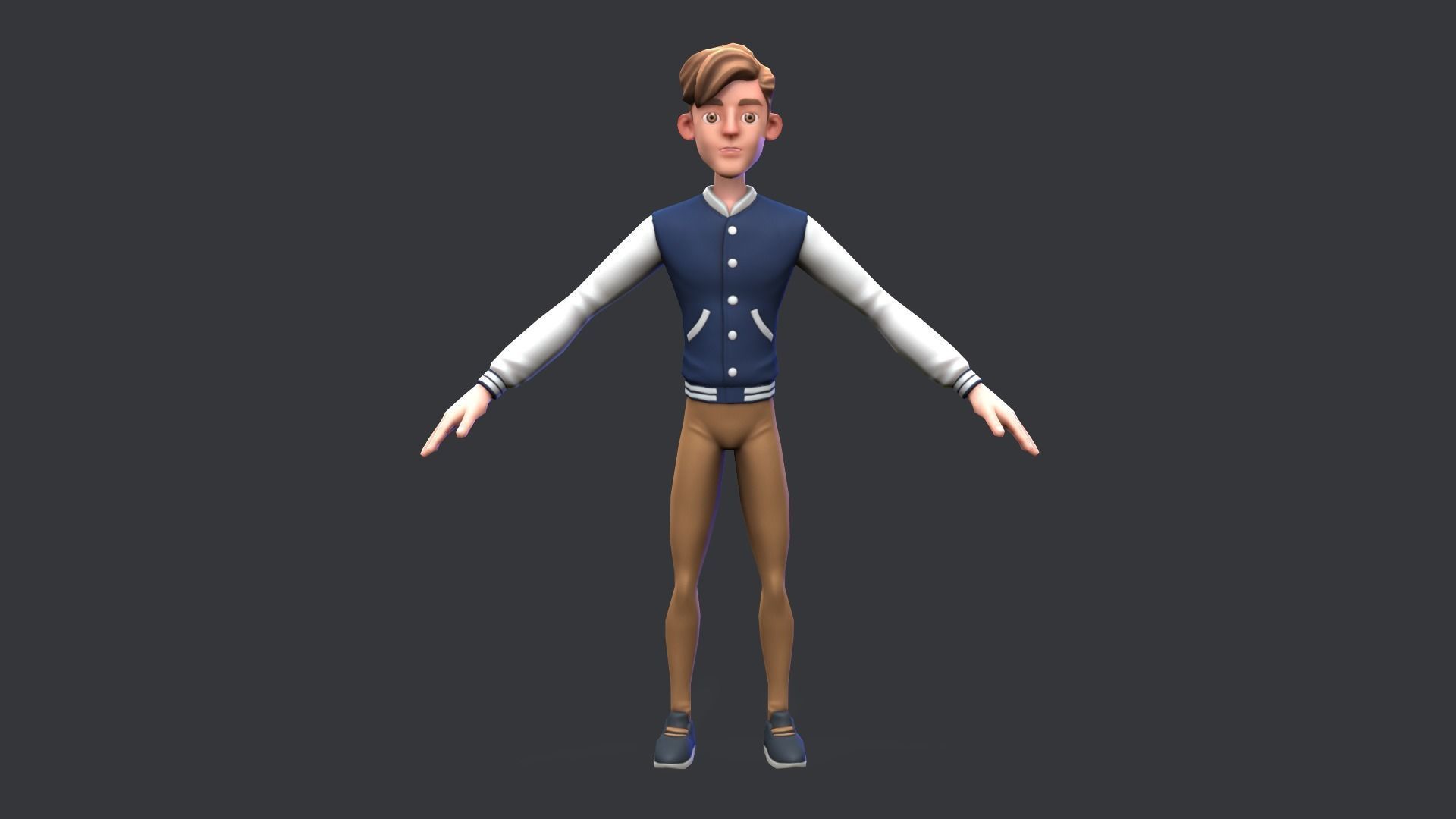 Stylized sport family Low-poly 3D model_5