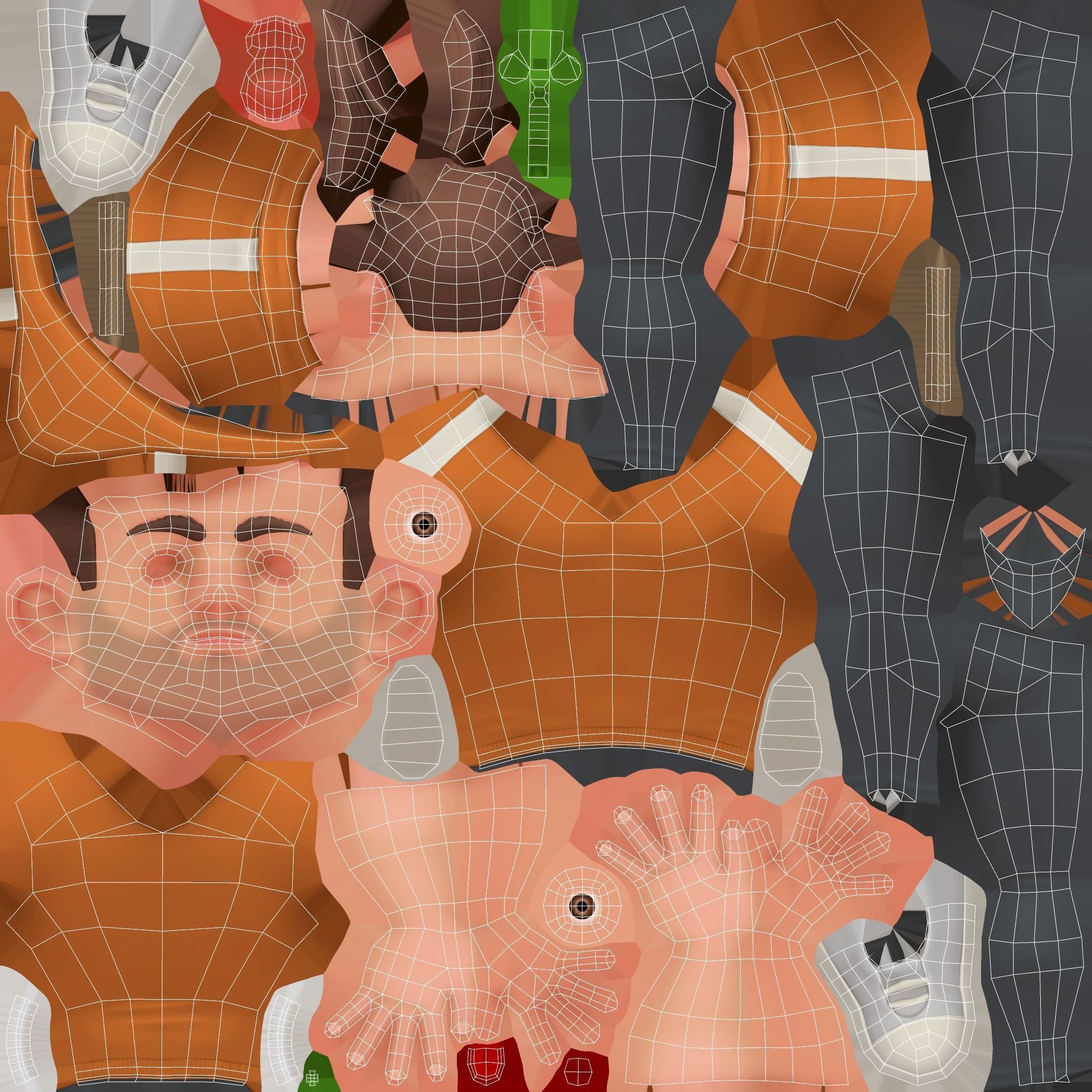 Stylized sport family Low-poly 3D model_18