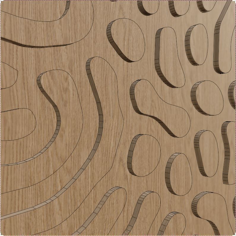 Decorative Wooden Wall Model 18 Low-poly 3D model_3