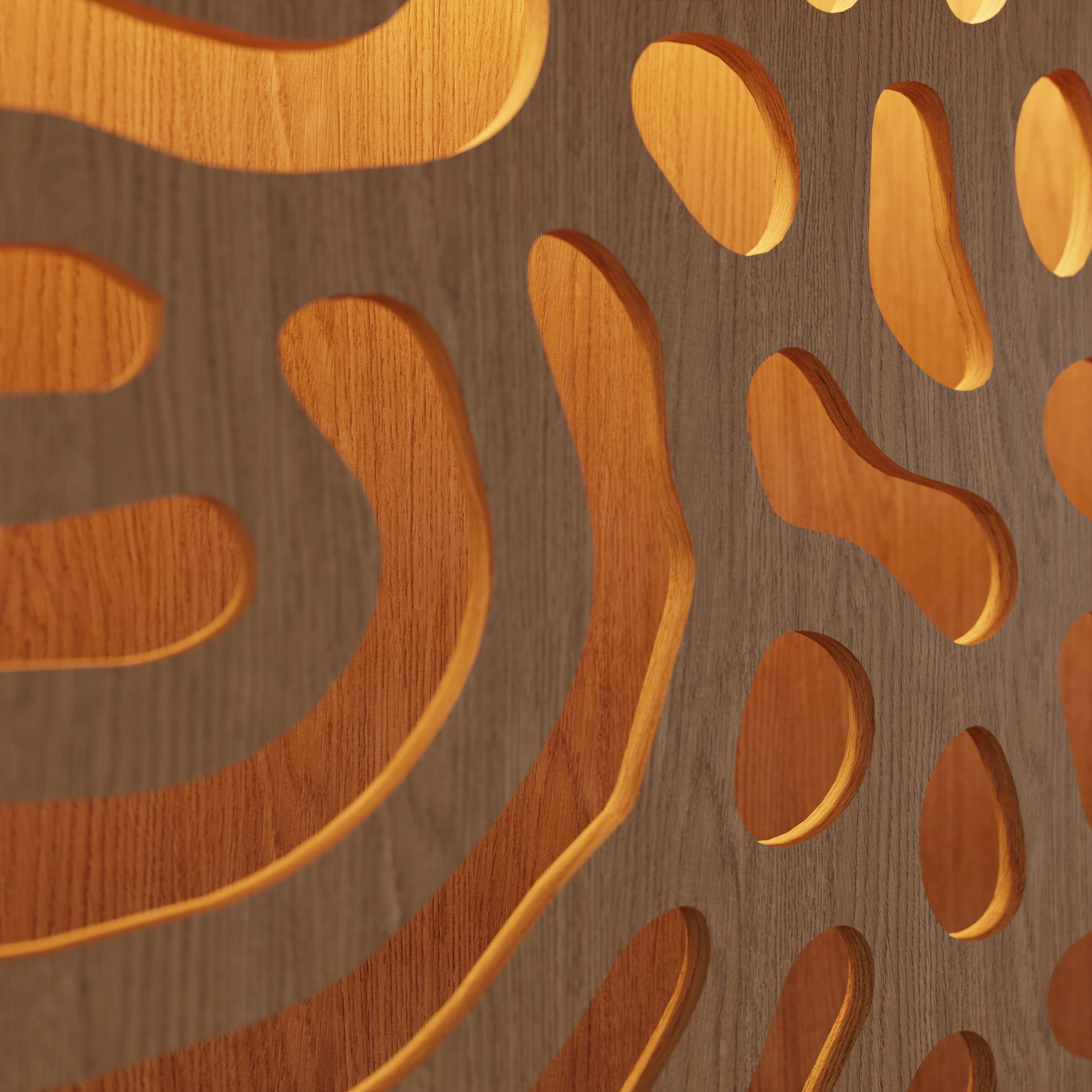 Decorative Wooden Wall Model 18 Low-poly 3D model_6
