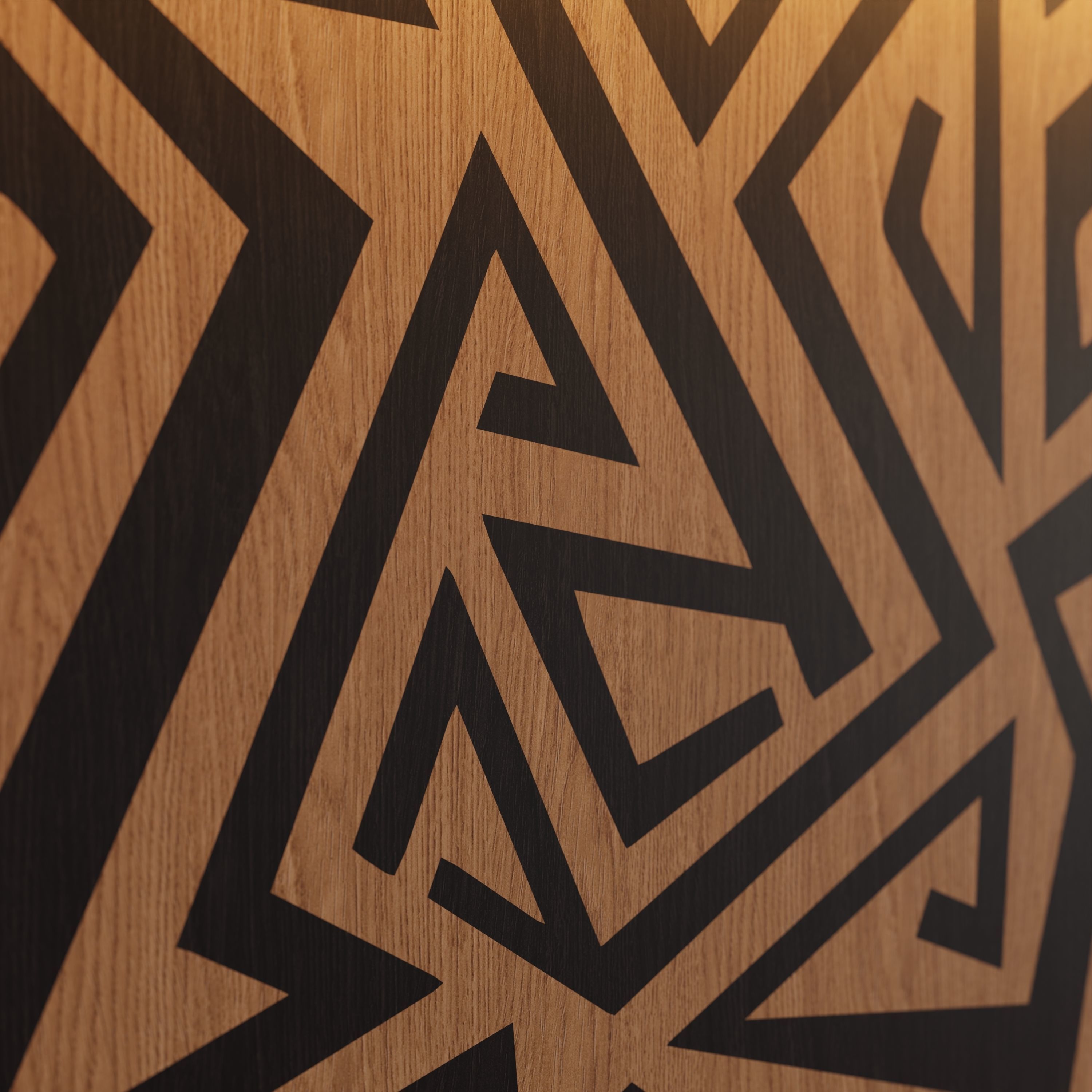 Decorative Wooden Wall Model 19 Low-poly 3D model_10