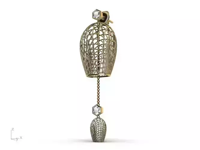 Designer diamond nest earrings stl ver 