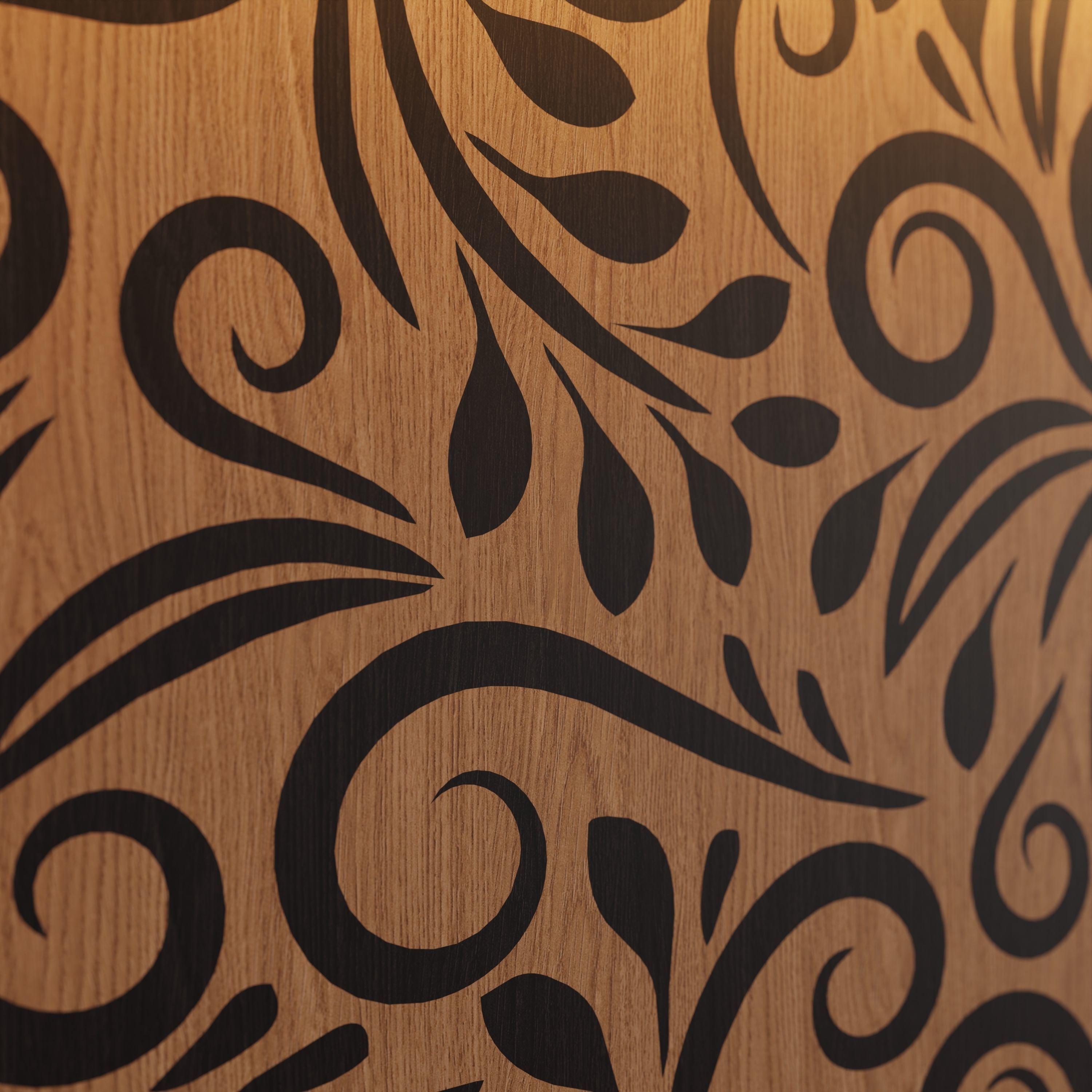 Decorative Wooden Wall Model 20 Low-poly 3D model_10